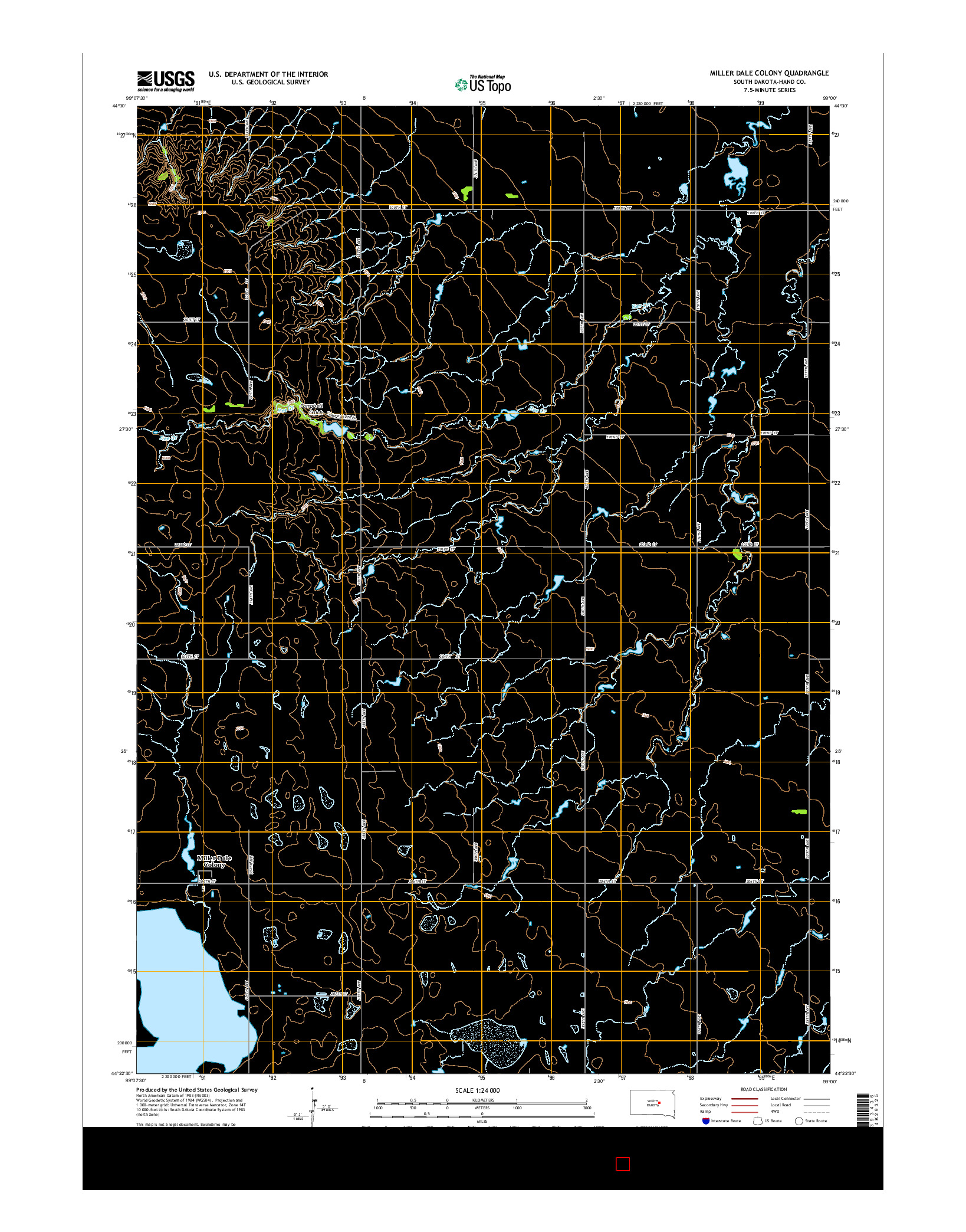 USGS US TOPO 7.5-MINUTE MAP FOR MILLER DALE COLONY, SD 2015
