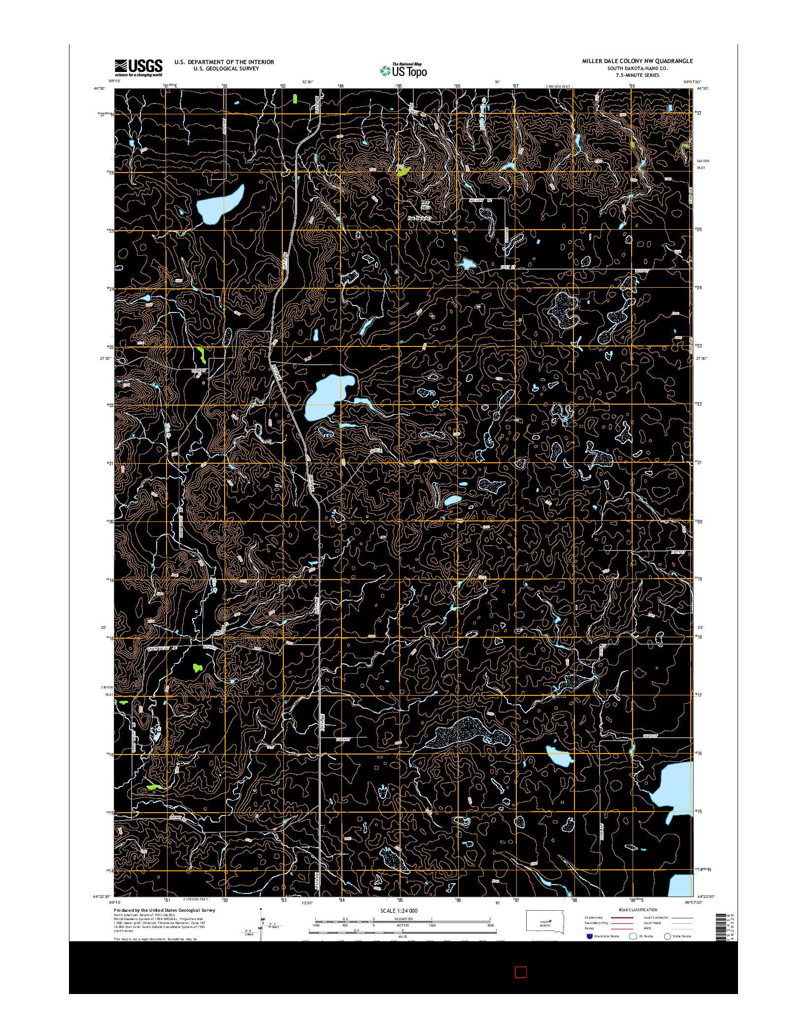 USGS US TOPO 7.5-MINUTE MAP FOR MILLER DALE COLONY NW, SD 2015