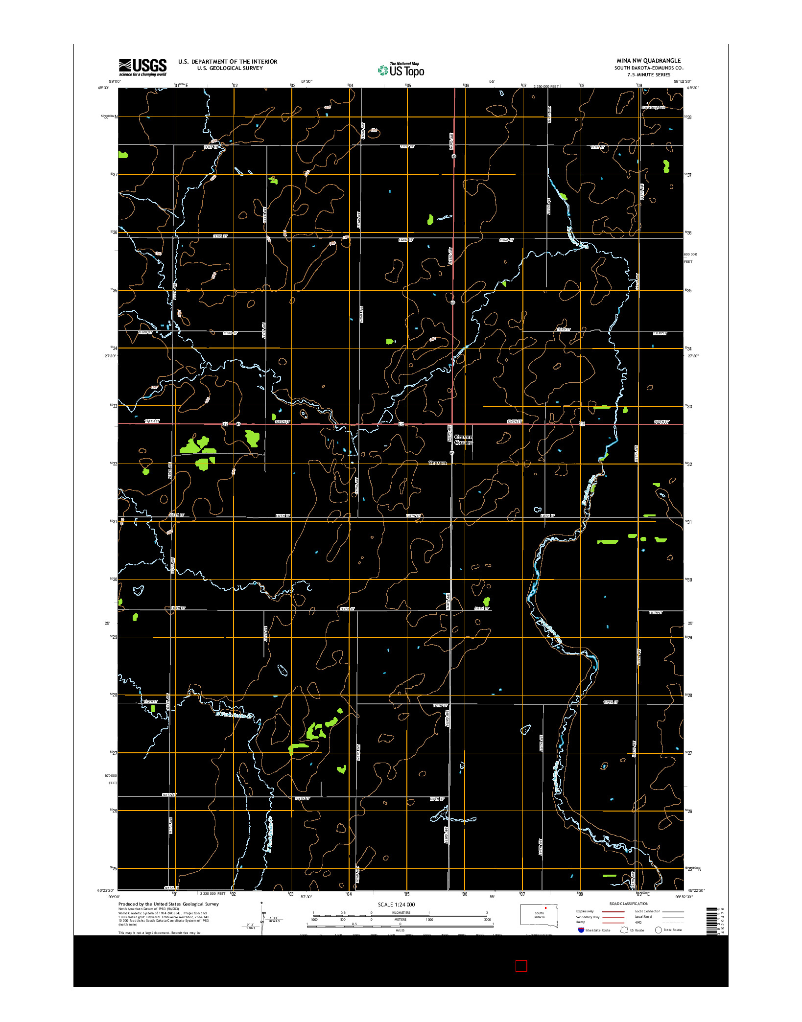 USGS US TOPO 7.5-MINUTE MAP FOR MINA NW, SD 2015