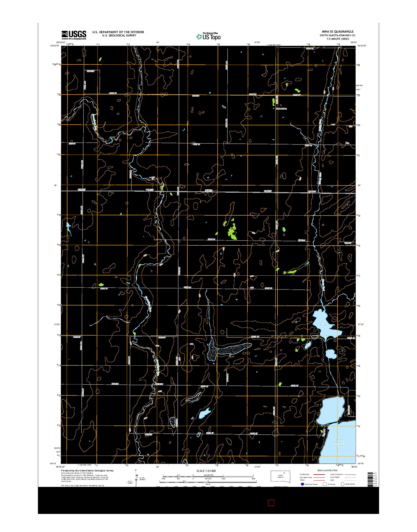 USGS US TOPO 7.5-MINUTE MAP FOR MINA SE, SD 2015