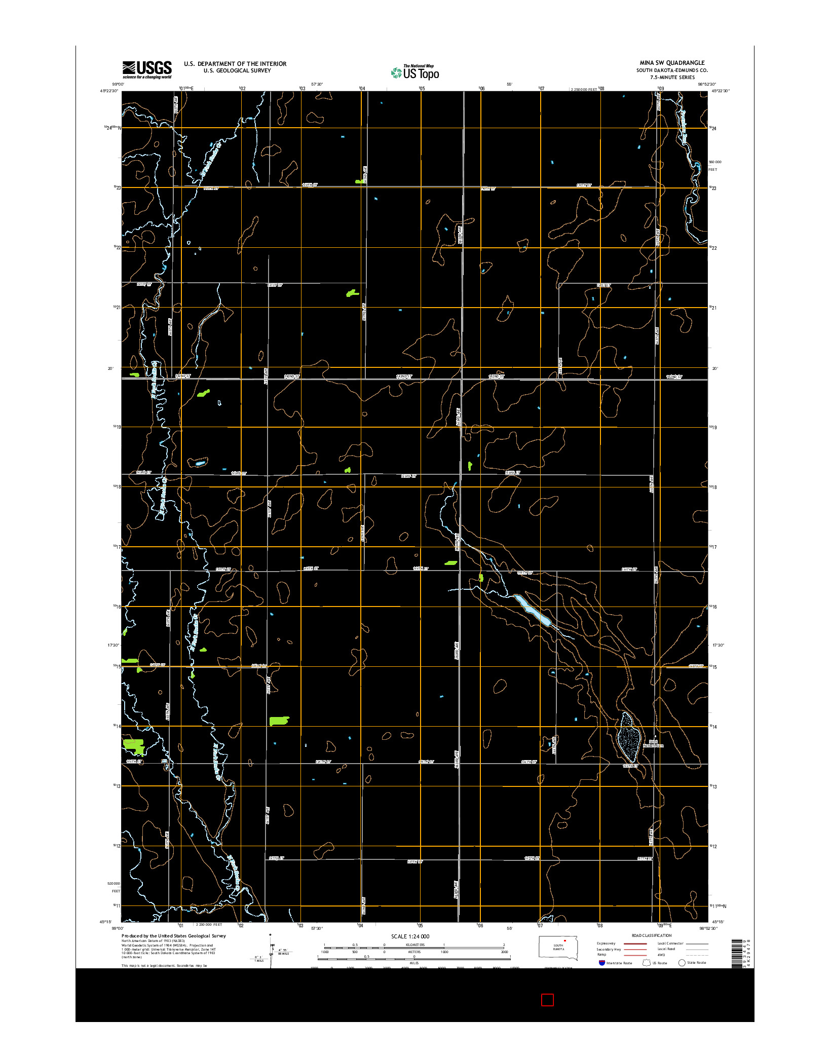 USGS US TOPO 7.5-MINUTE MAP FOR MINA SW, SD 2015
