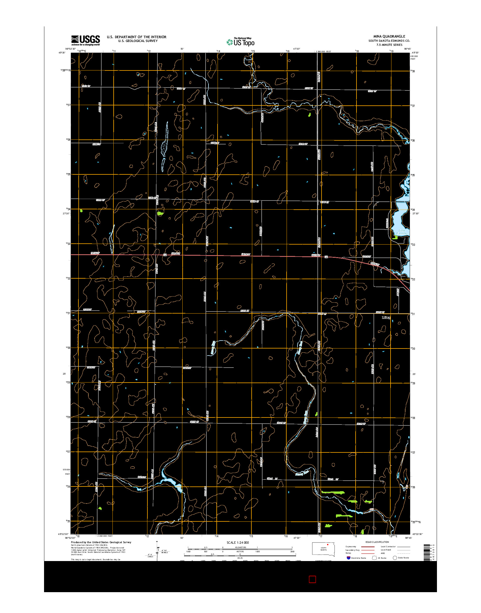 USGS US TOPO 7.5-MINUTE MAP FOR MINA, SD 2015