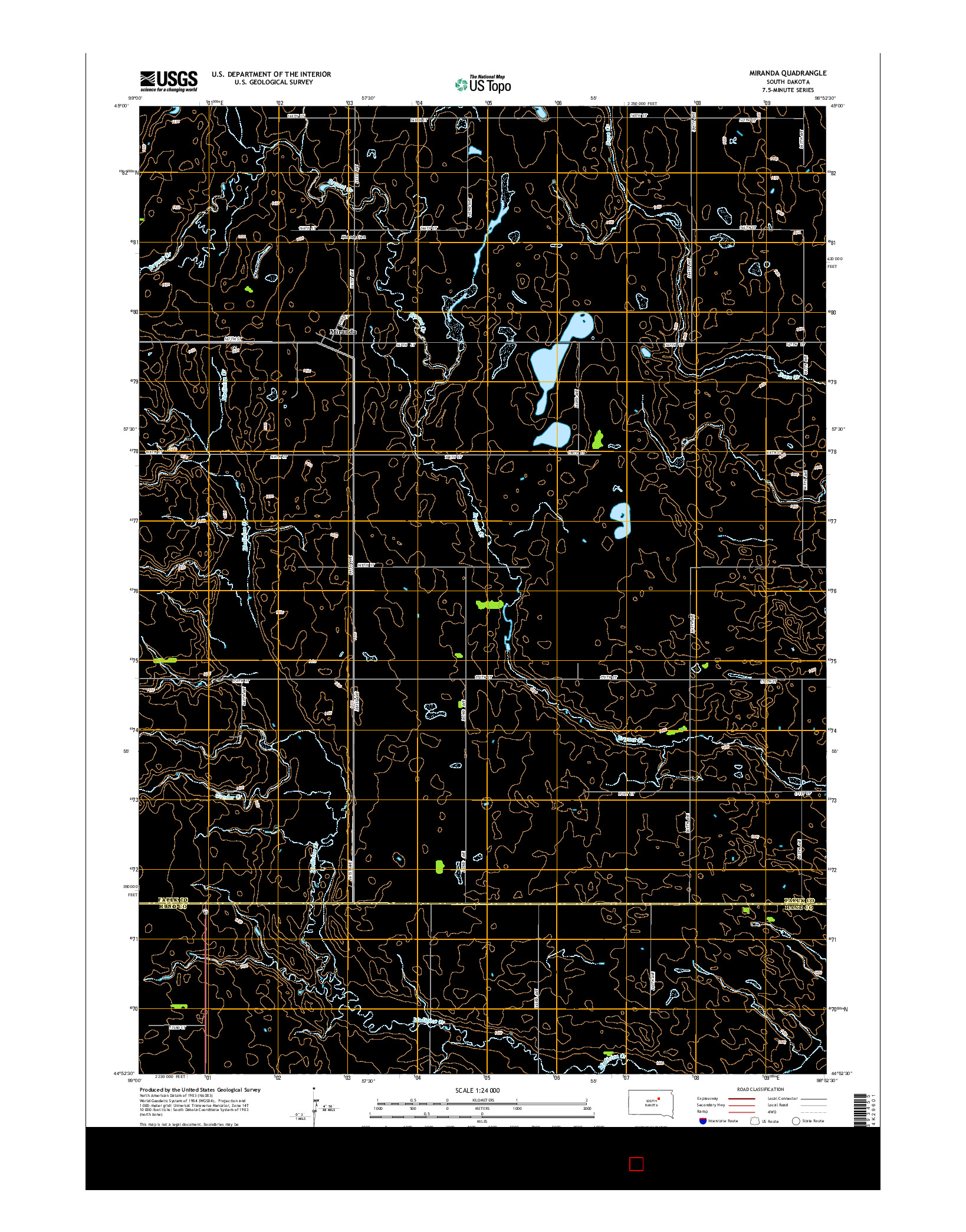 USGS US TOPO 7.5-MINUTE MAP FOR MIRANDA, SD 2015