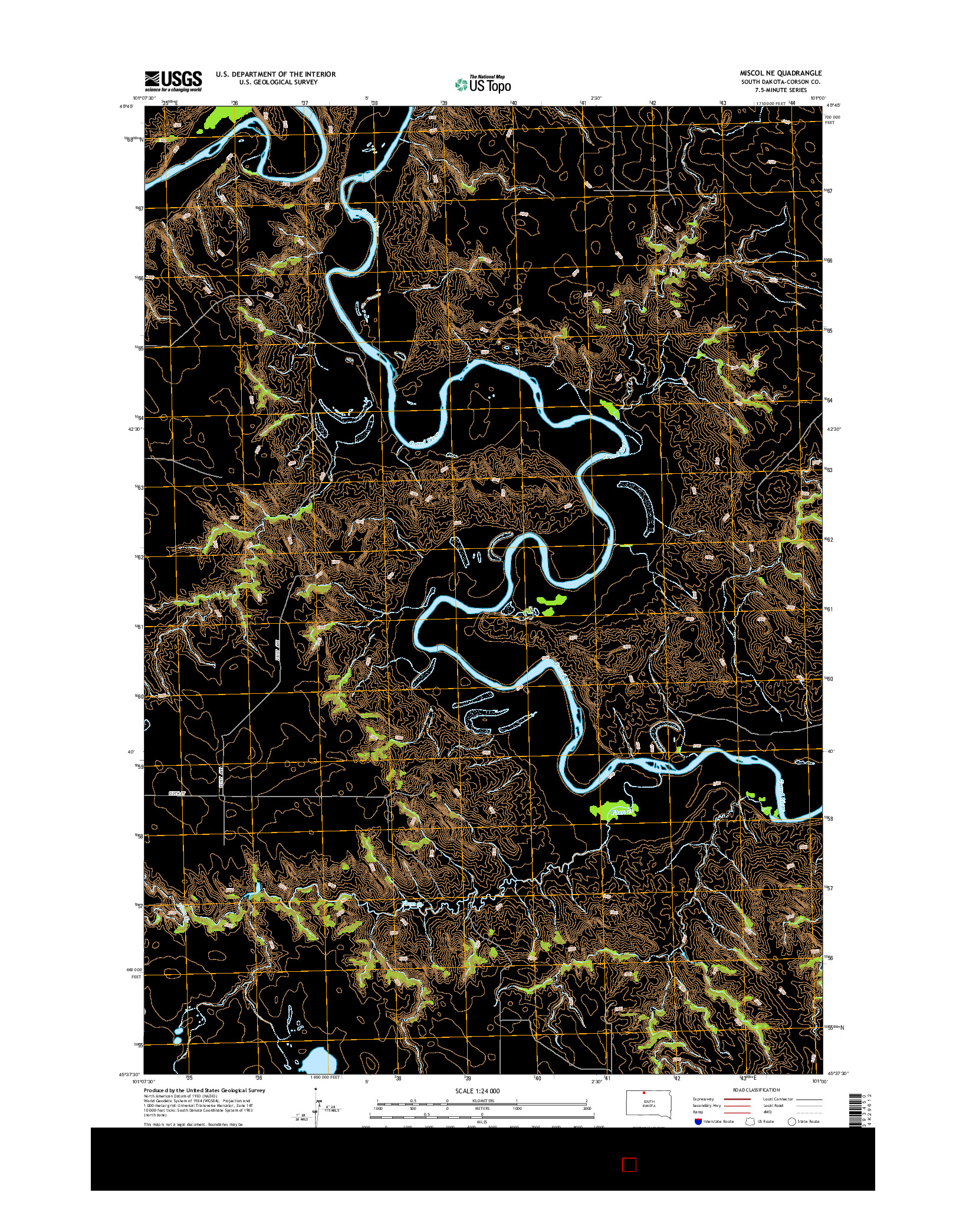 USGS US TOPO 7.5-MINUTE MAP FOR MISCOL NE, SD 2015