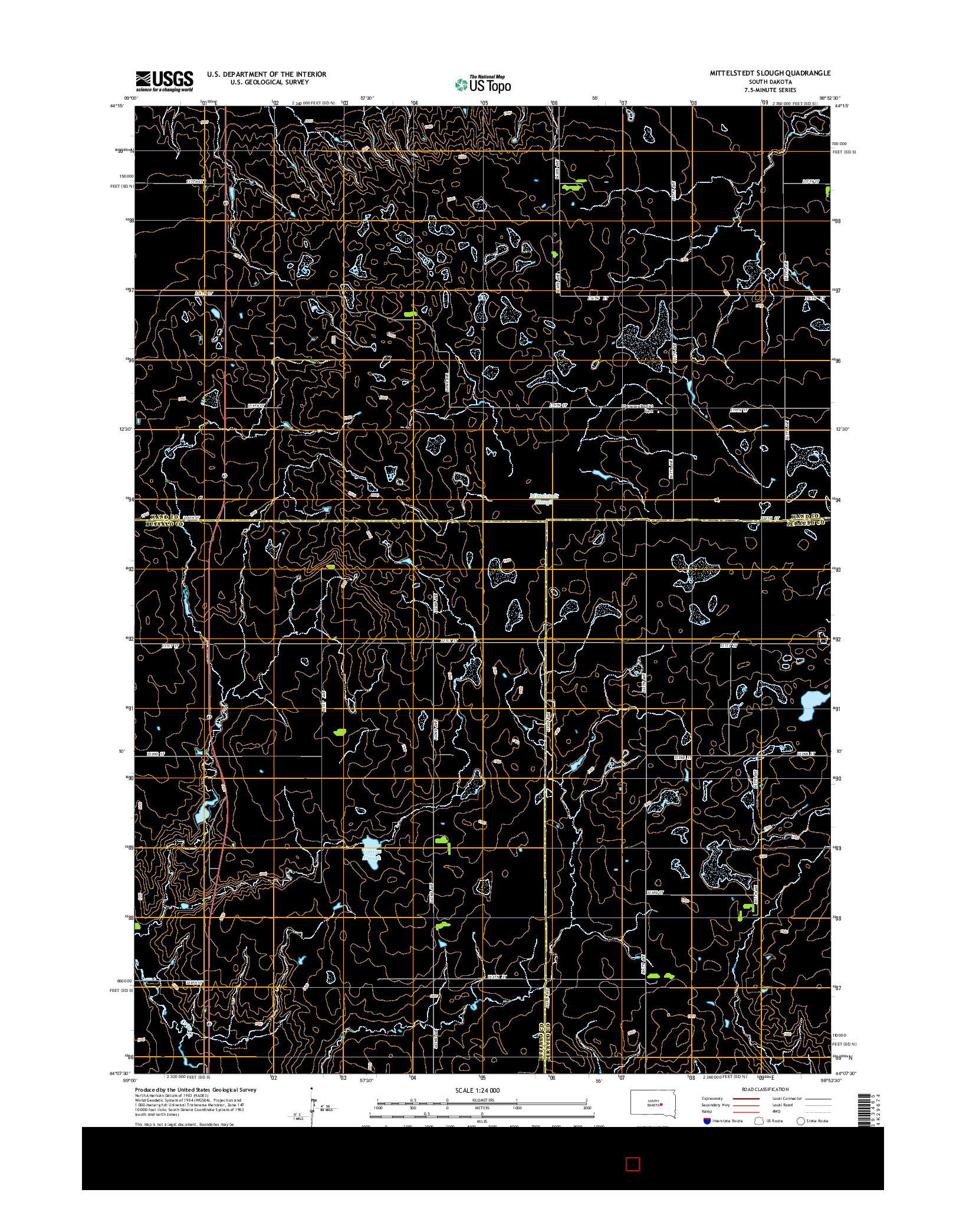 USGS US TOPO 7.5-MINUTE MAP FOR MITTELSTEDT SLOUGH, SD 2015