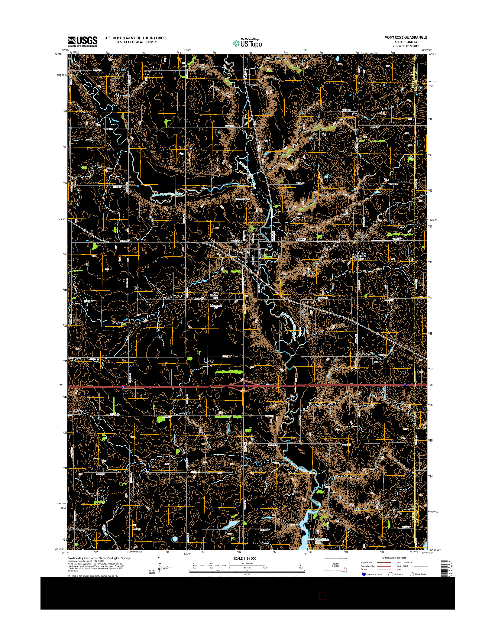 USGS US TOPO 7.5-MINUTE MAP FOR MONTROSE, SD 2015