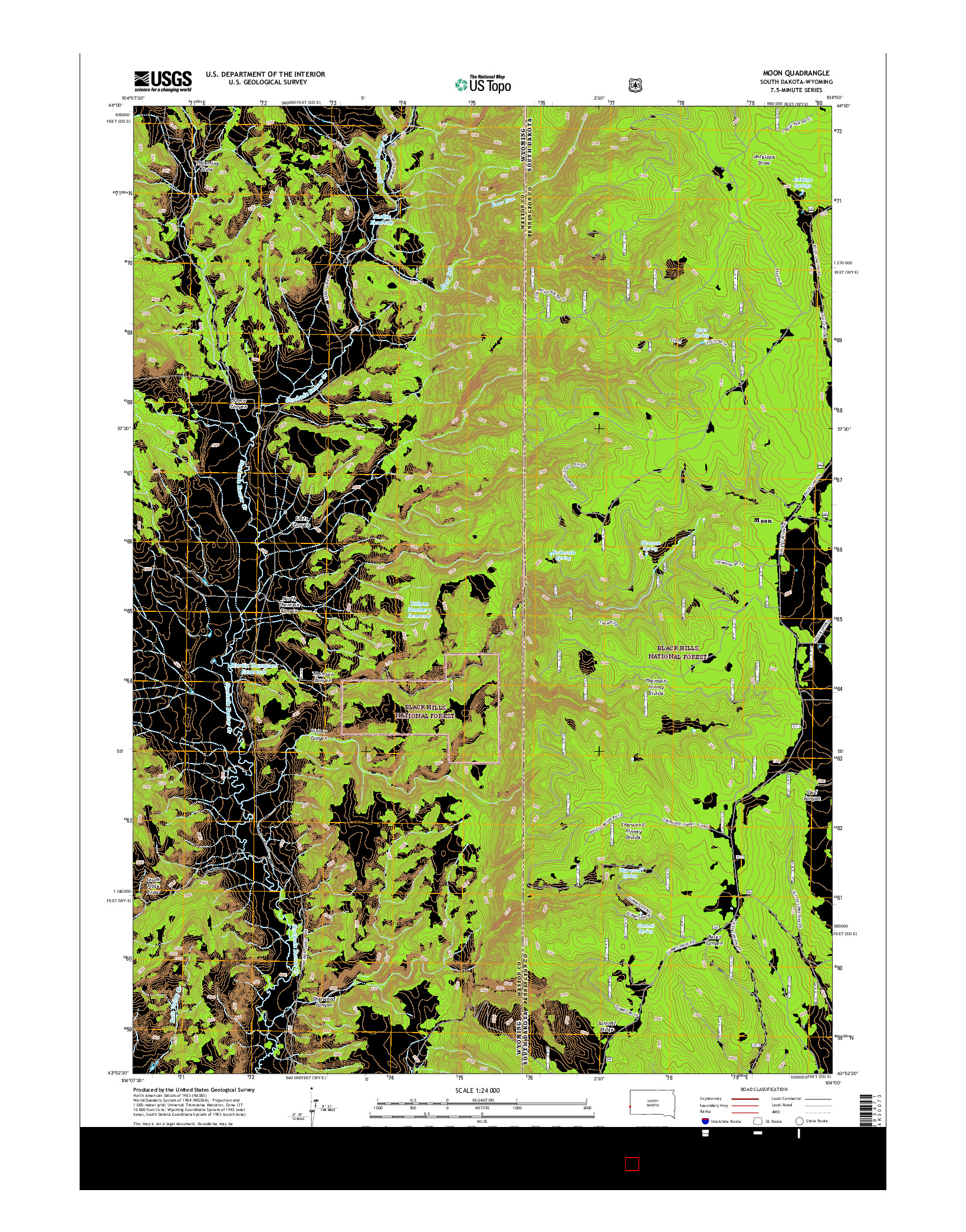 USGS US TOPO 7.5-MINUTE MAP FOR MOON, SD-WY 2015