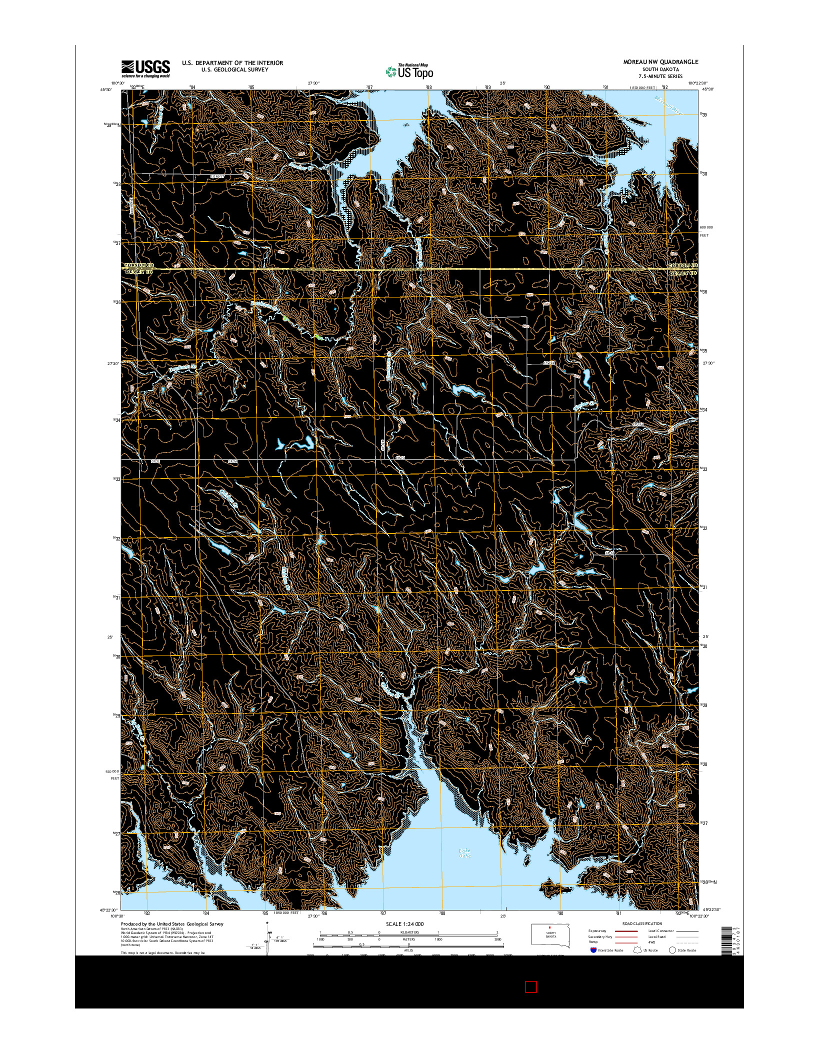 USGS US TOPO 7.5-MINUTE MAP FOR MOREAU NW, SD 2015