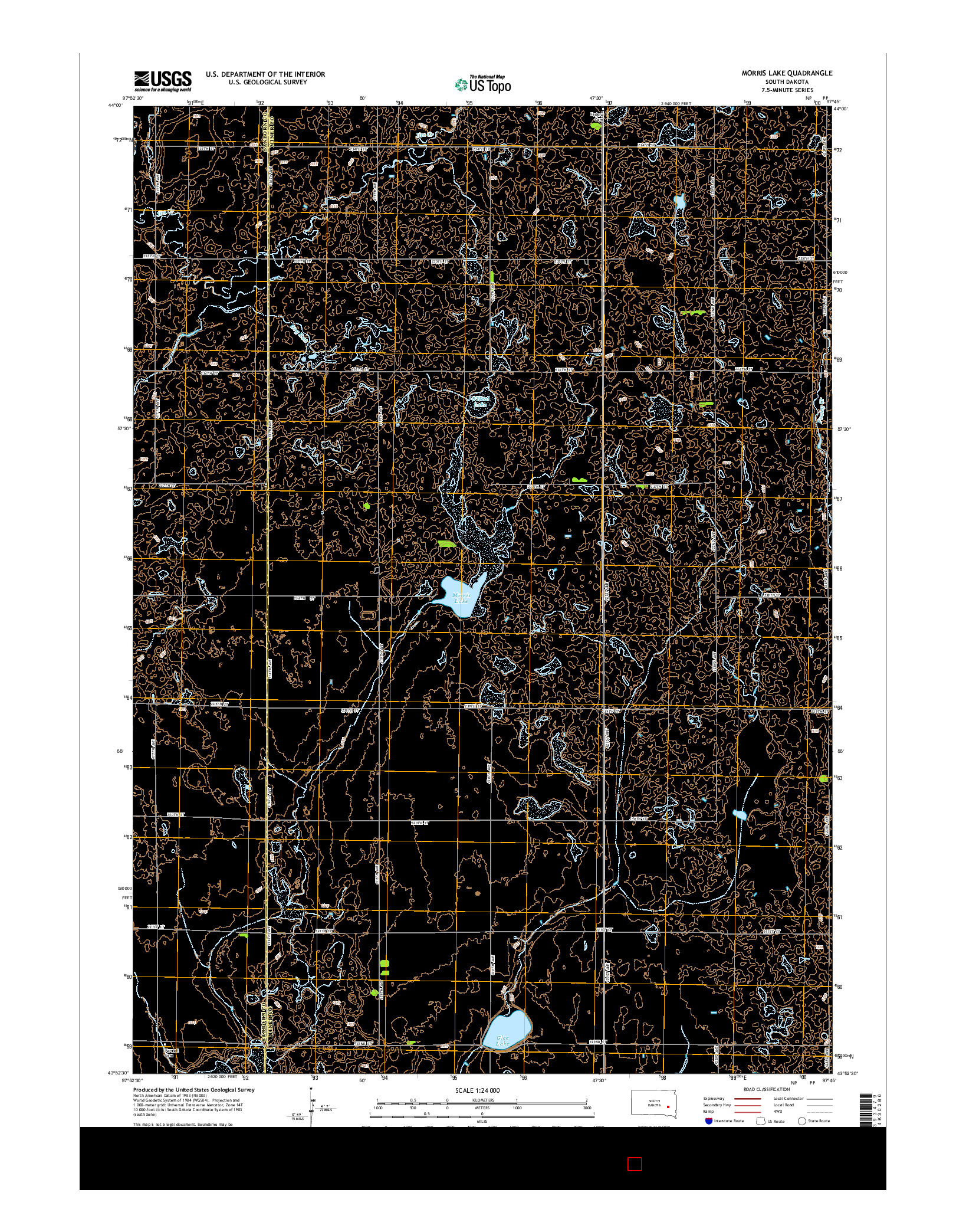 USGS US TOPO 7.5-MINUTE MAP FOR MORRIS LAKE, SD 2015