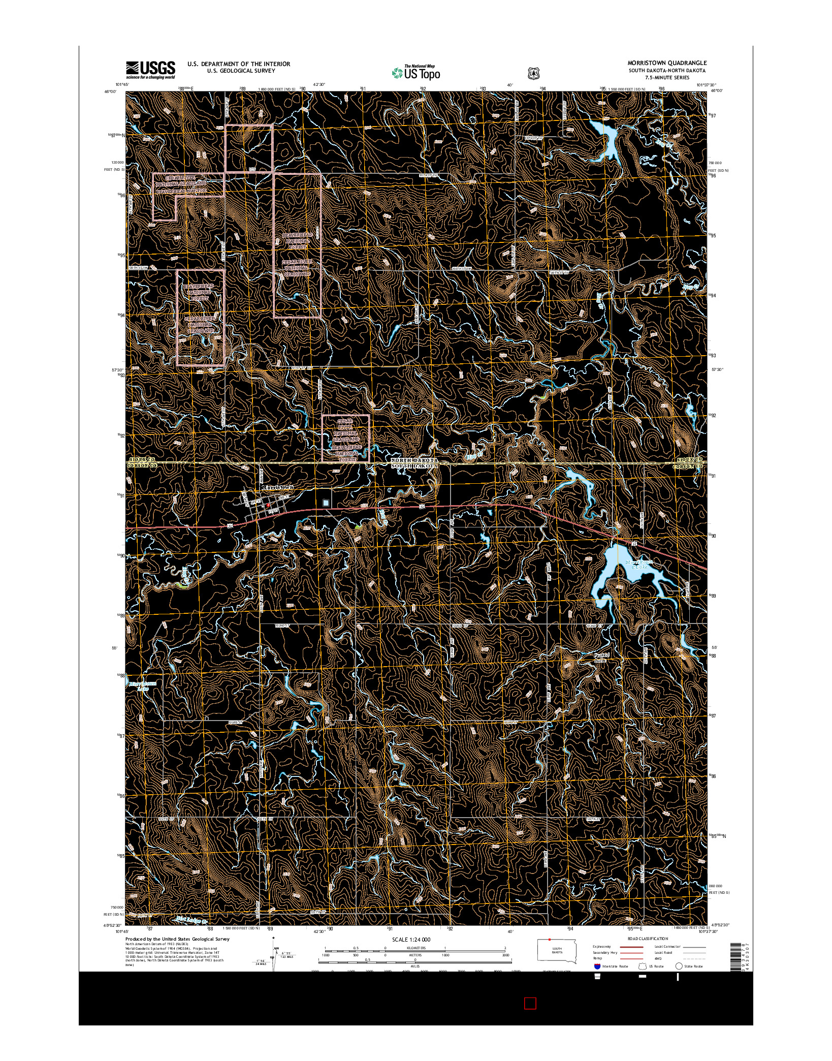 USGS US TOPO 7.5-MINUTE MAP FOR MORRISTOWN, SD-ND 2015
