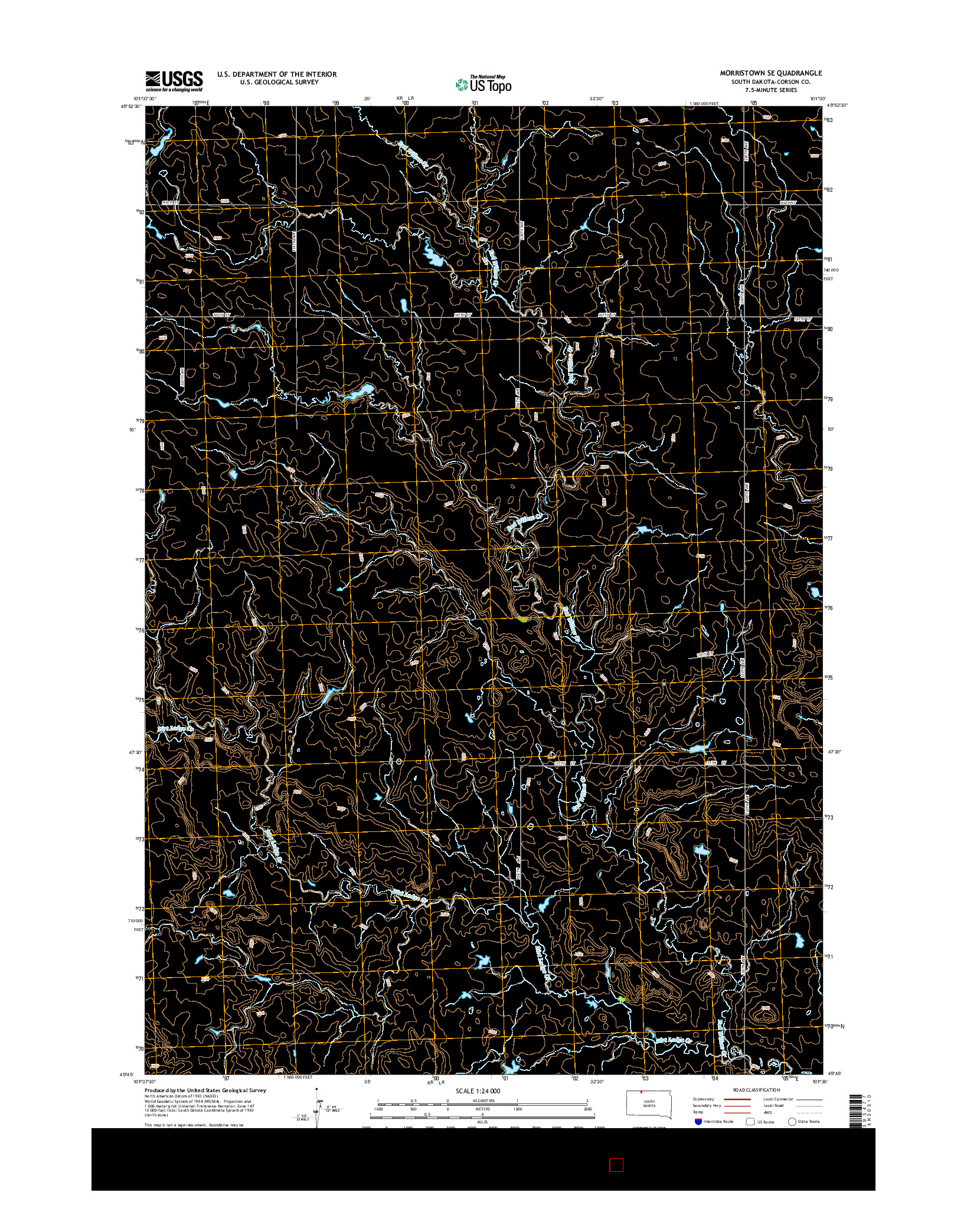 USGS US TOPO 7.5-MINUTE MAP FOR MORRISTOWN SE, SD 2015