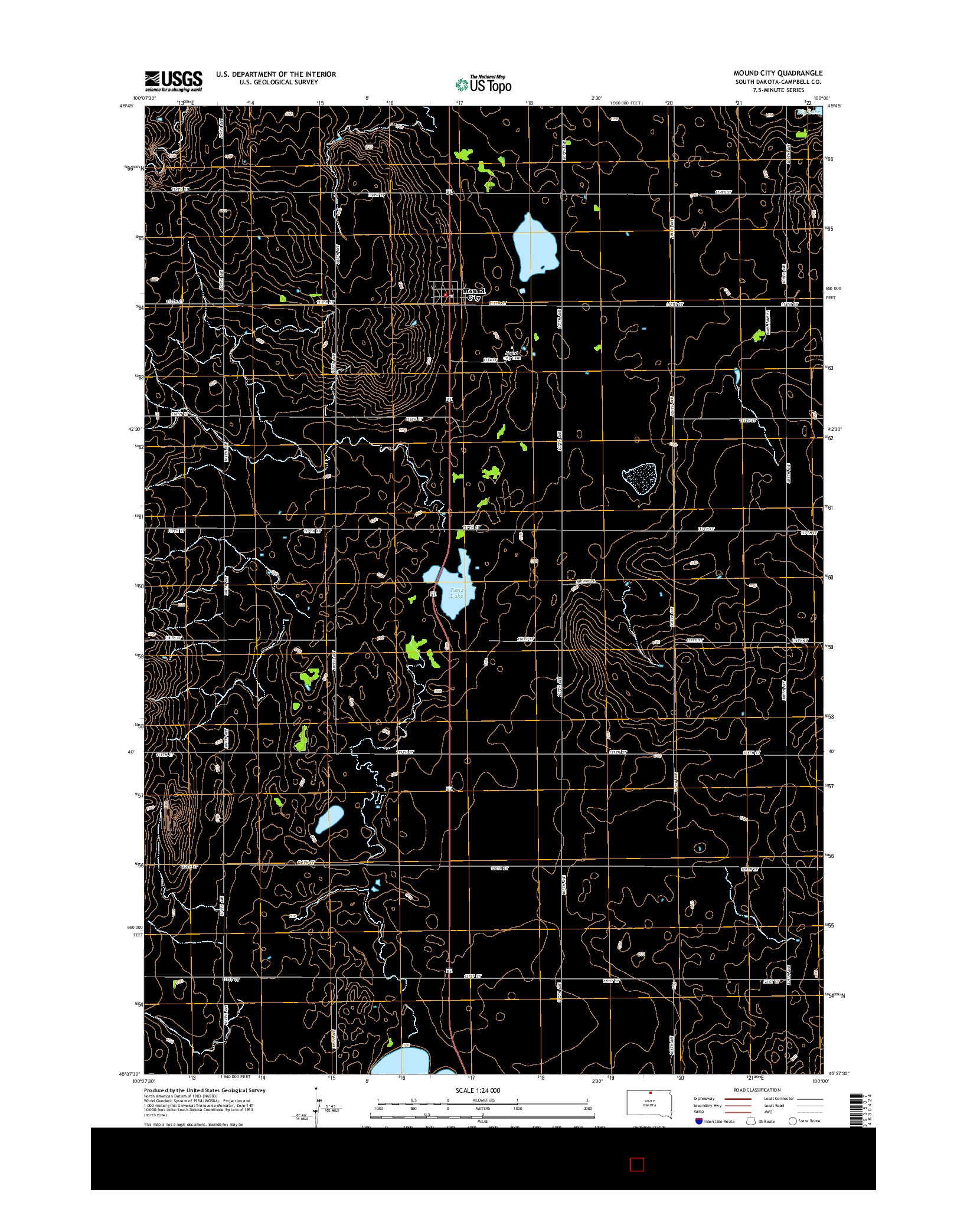 USGS US TOPO 7.5-MINUTE MAP FOR MOUND CITY, SD 2015