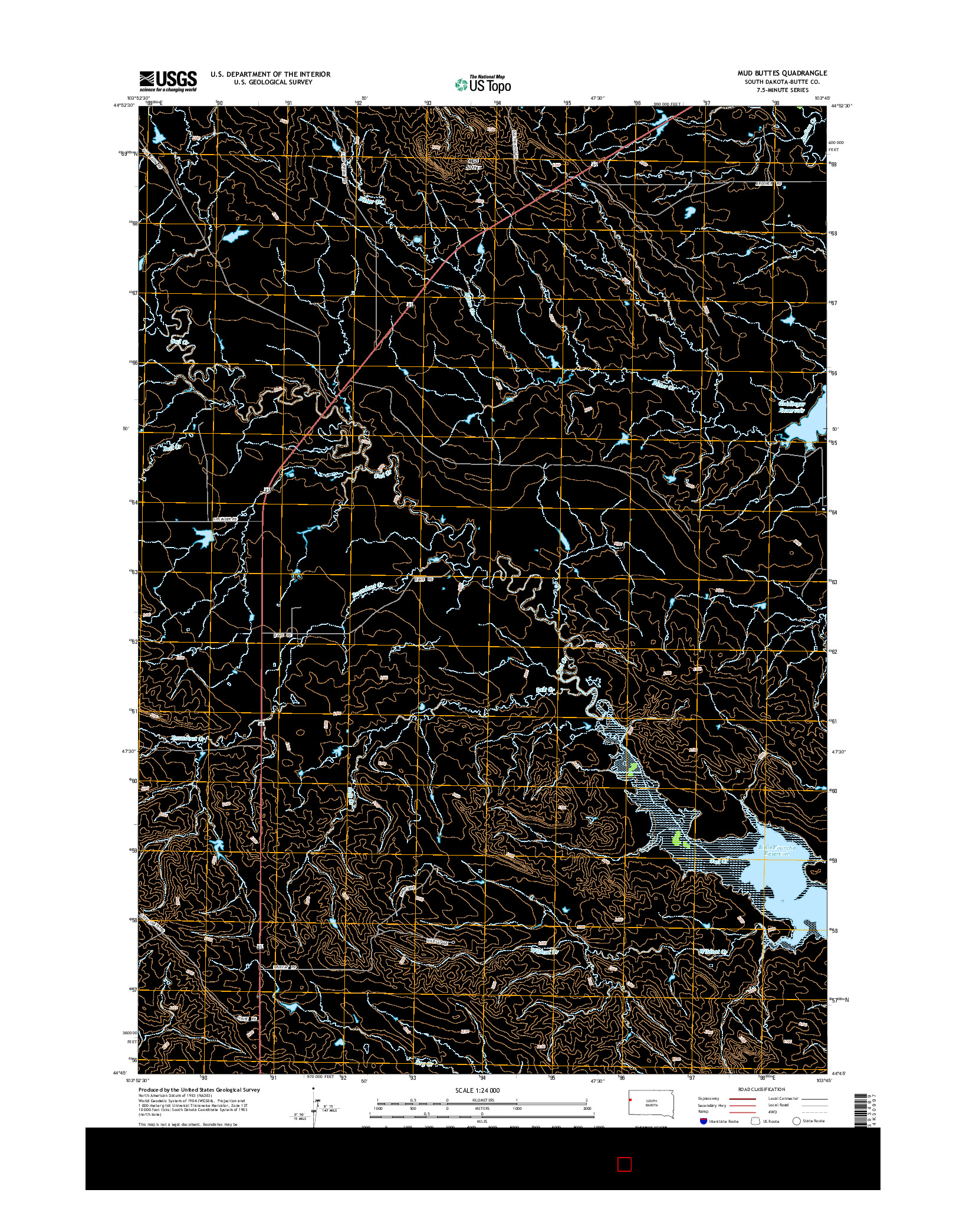 USGS US TOPO 7.5-MINUTE MAP FOR MUD BUTTES, SD 2015