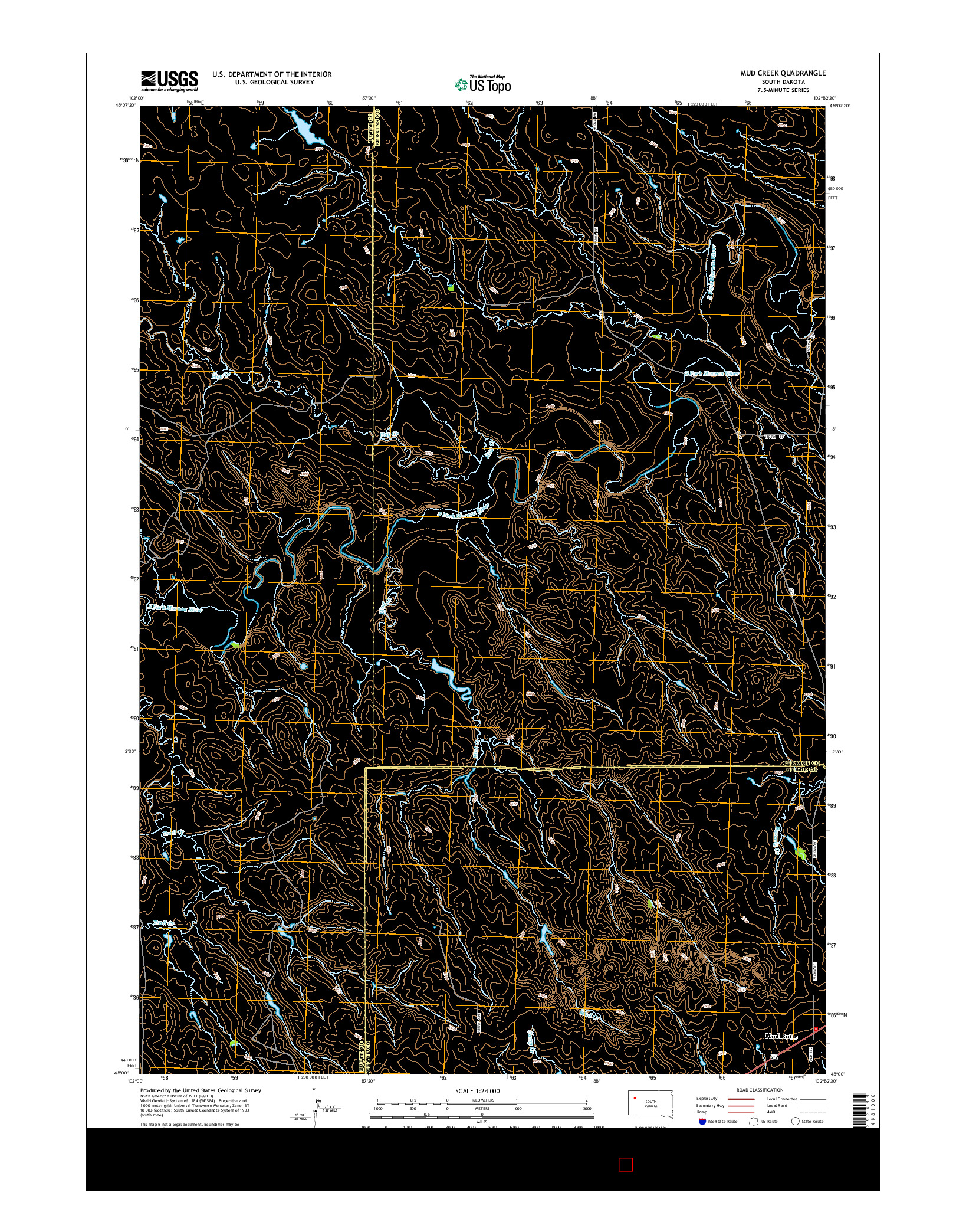 USGS US TOPO 7.5-MINUTE MAP FOR MUD CREEK, SD 2015