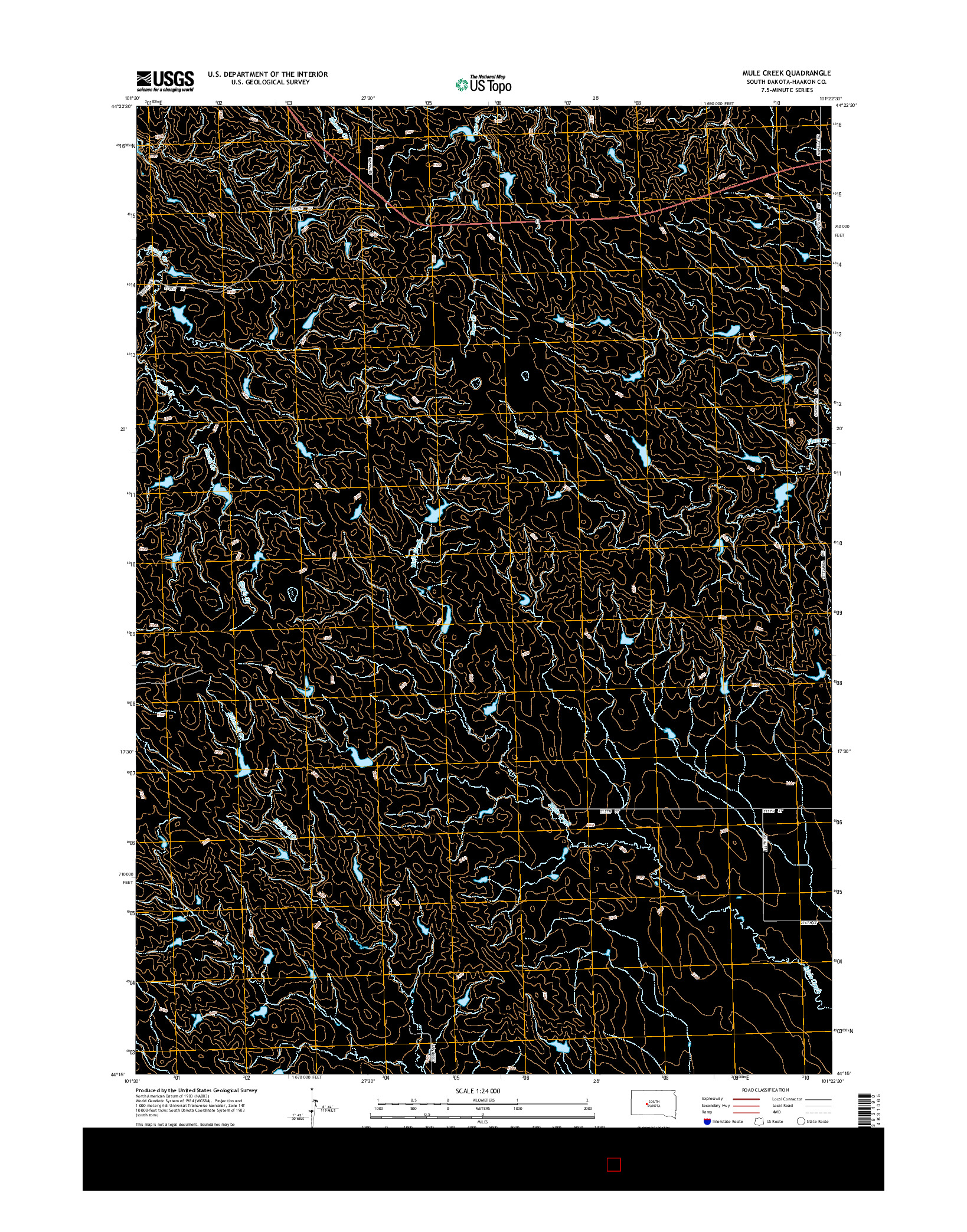 USGS US TOPO 7.5-MINUTE MAP FOR MULE CREEK, SD 2015