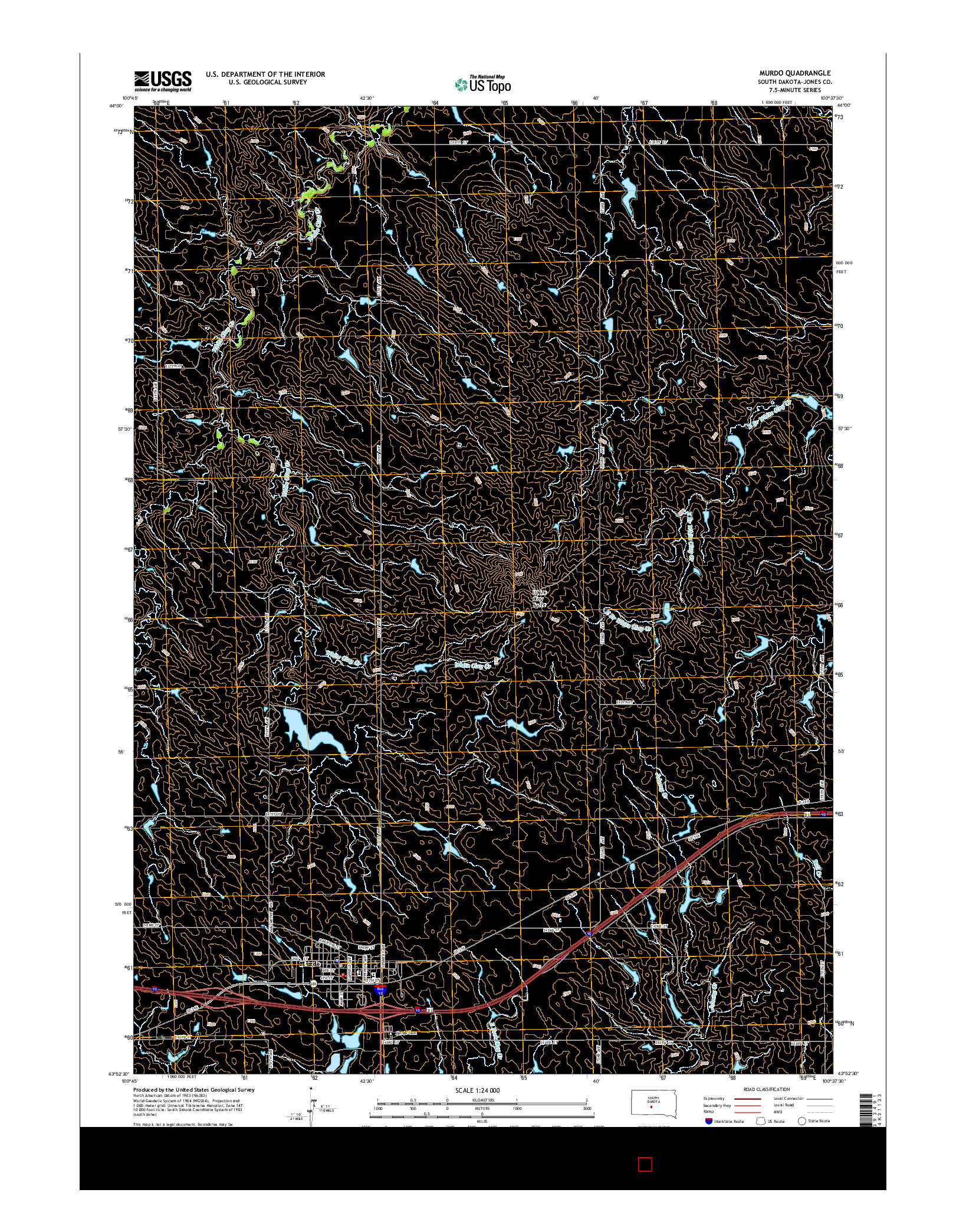 USGS US TOPO 7.5-MINUTE MAP FOR MURDO, SD 2015
