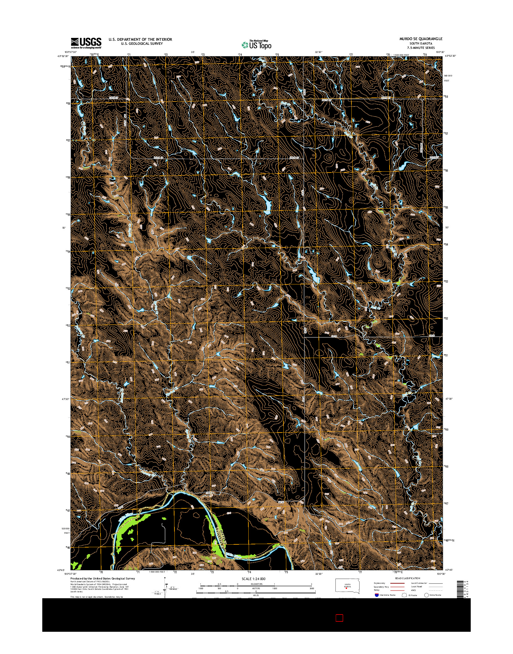 USGS US TOPO 7.5-MINUTE MAP FOR MURDO SE, SD 2015