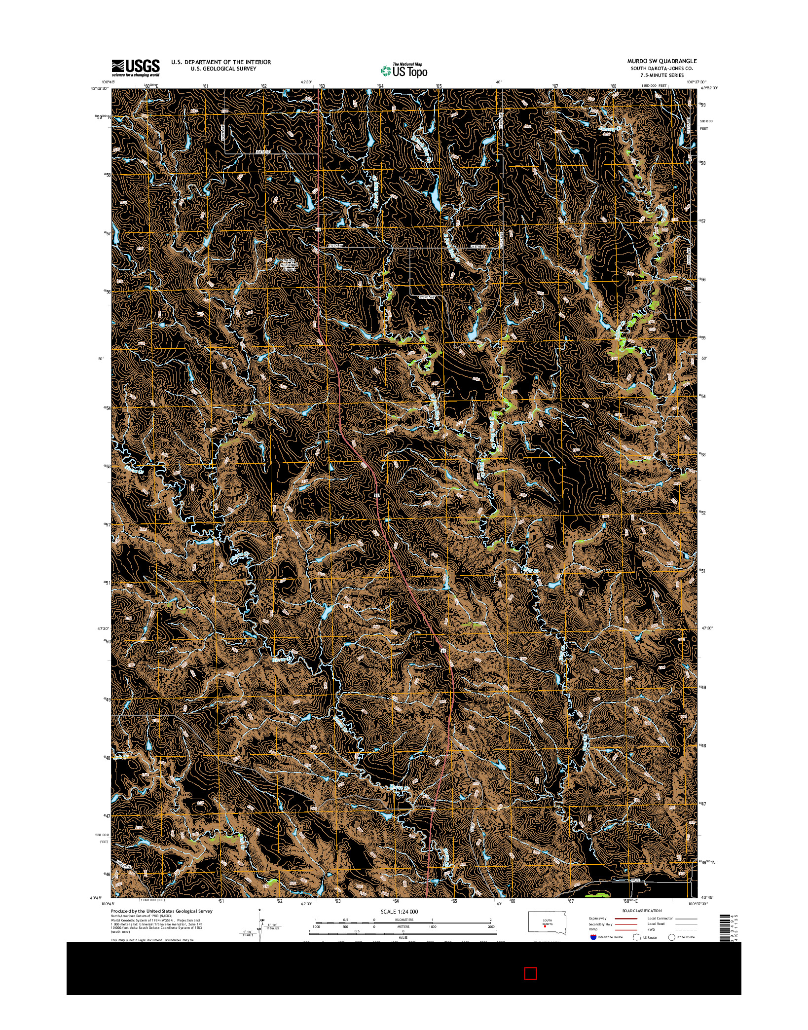 USGS US TOPO 7.5-MINUTE MAP FOR MURDO SW, SD 2015