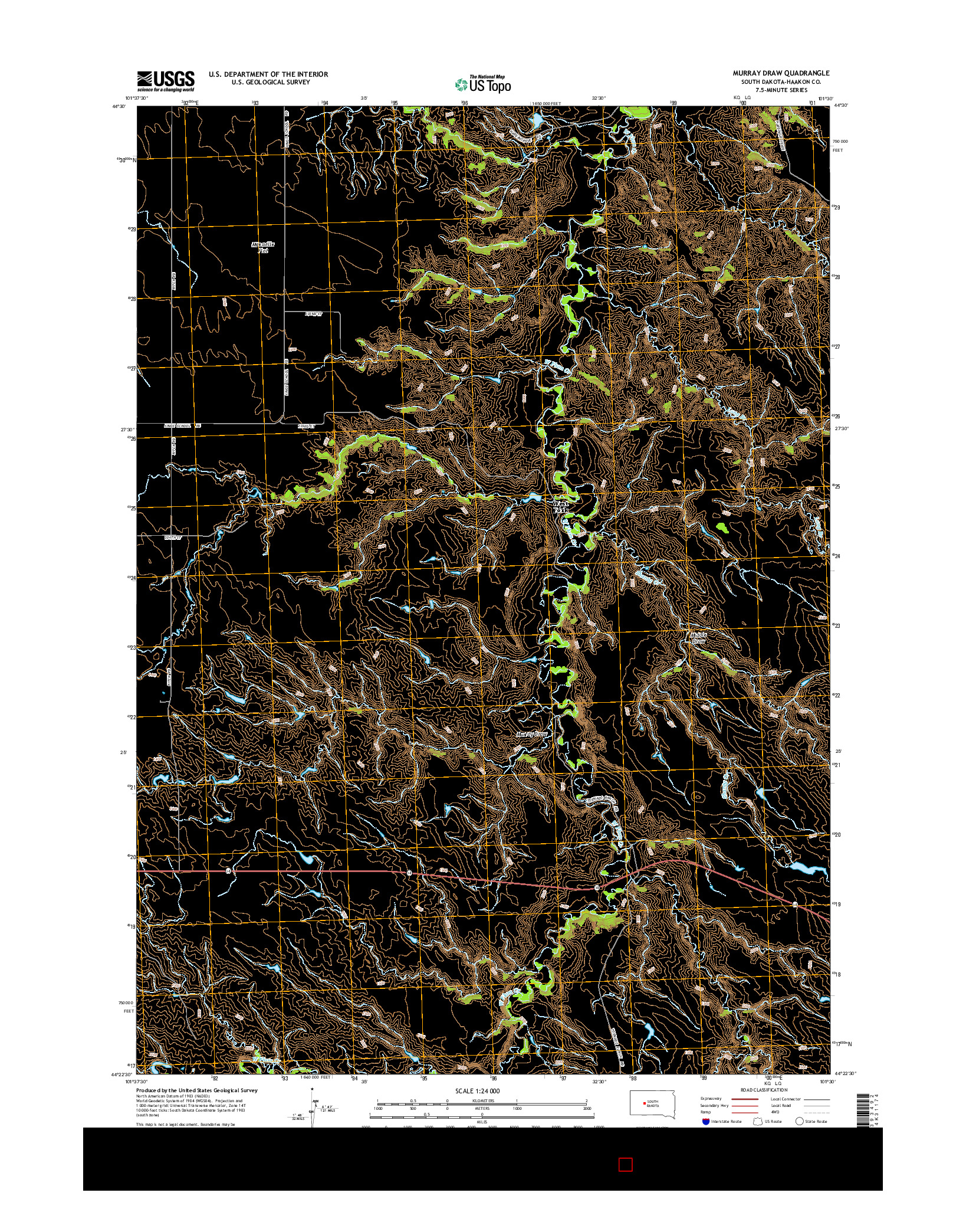 USGS US TOPO 7.5-MINUTE MAP FOR MURRAY DRAW, SD 2015