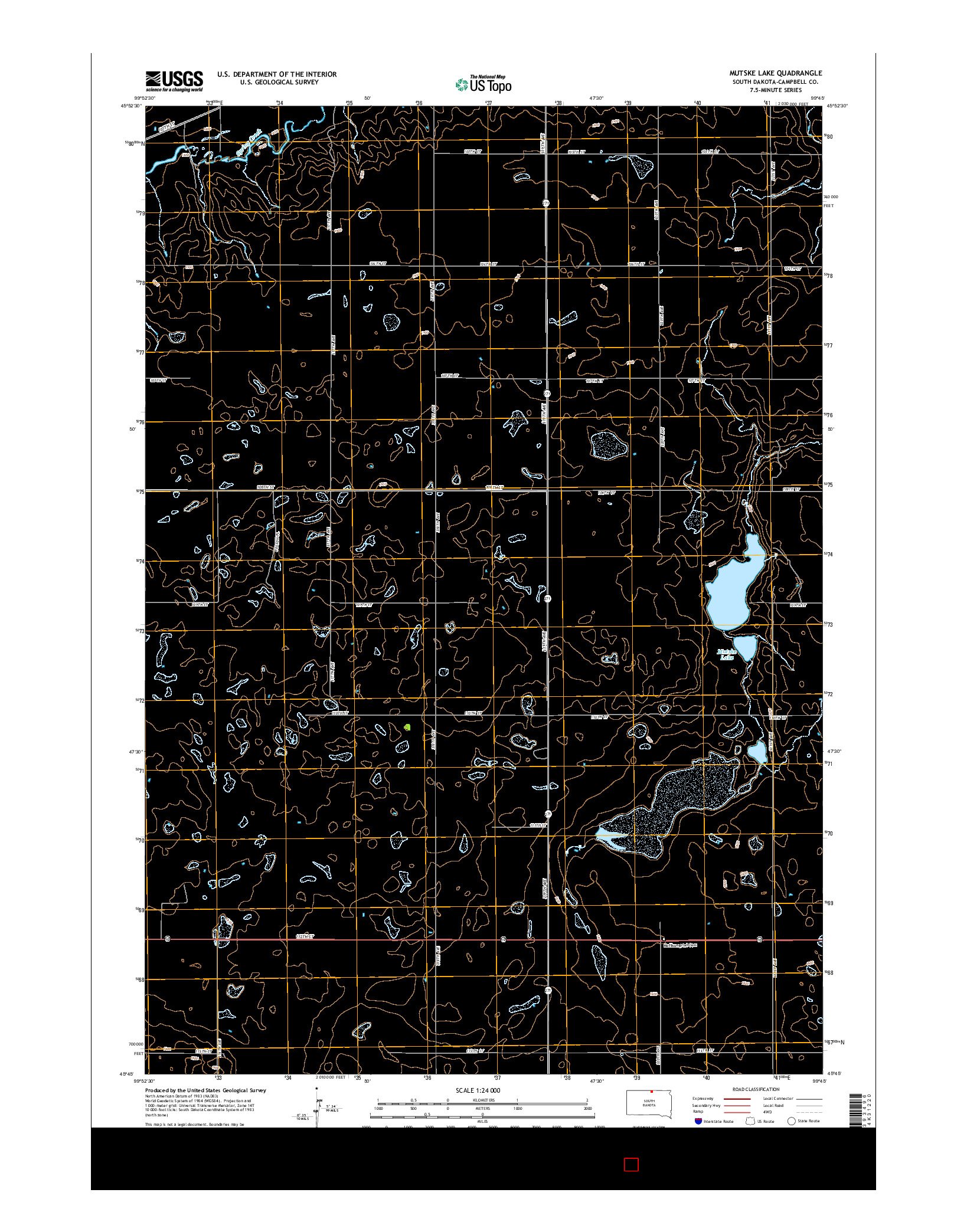 USGS US TOPO 7.5-MINUTE MAP FOR MUTSKE LAKE, SD 2015