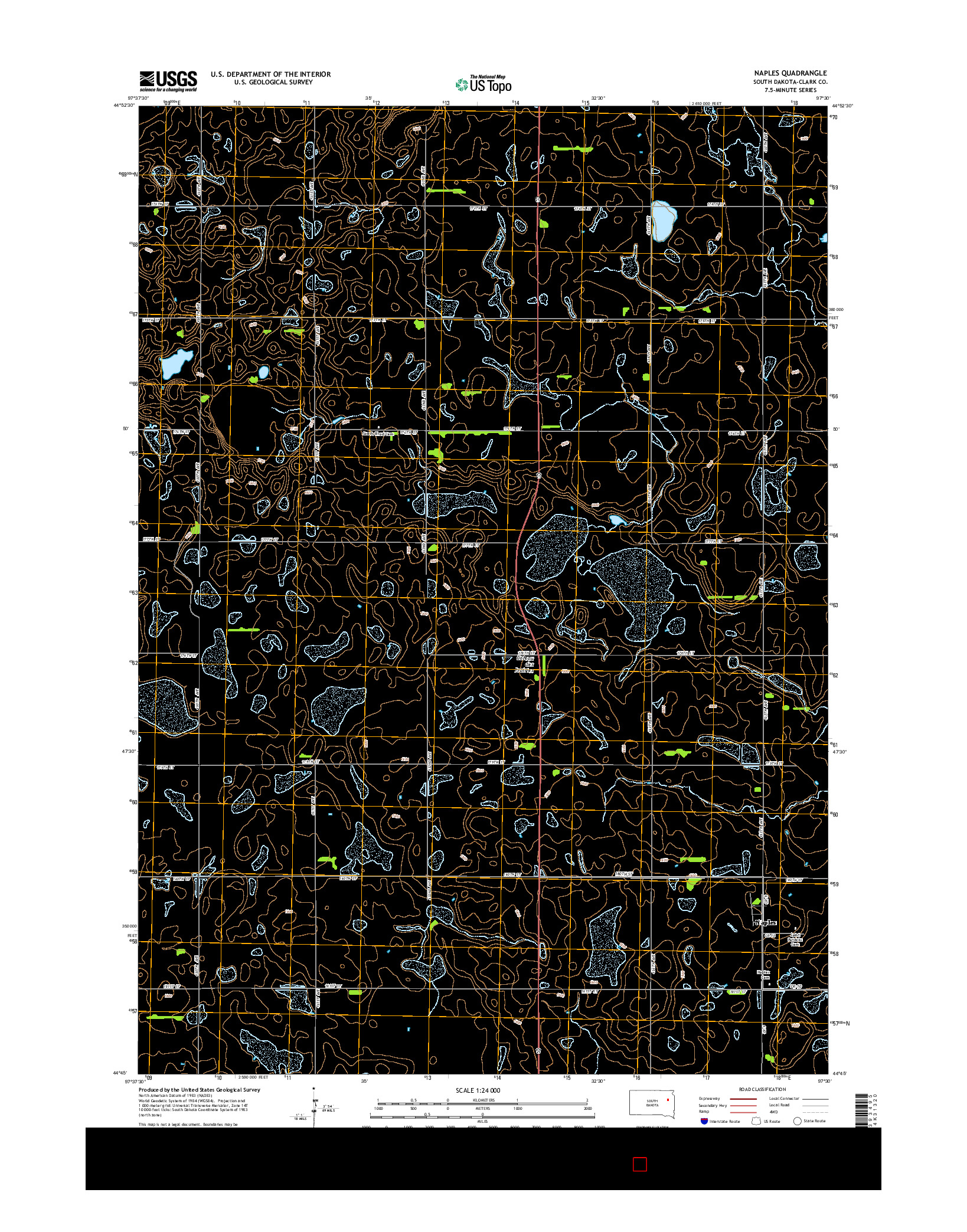 USGS US TOPO 7.5-MINUTE MAP FOR NAPLES, SD 2015