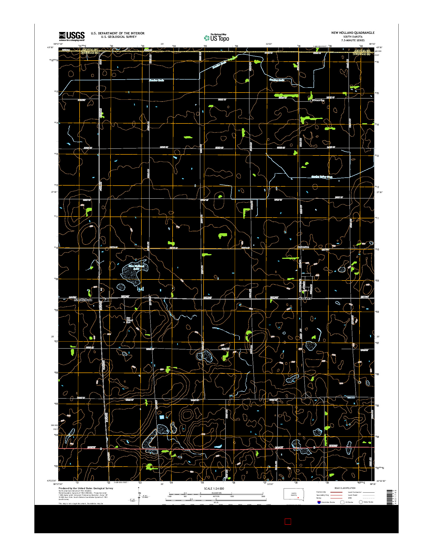 USGS US TOPO 7.5-MINUTE MAP FOR NEW HOLLAND, SD 2015