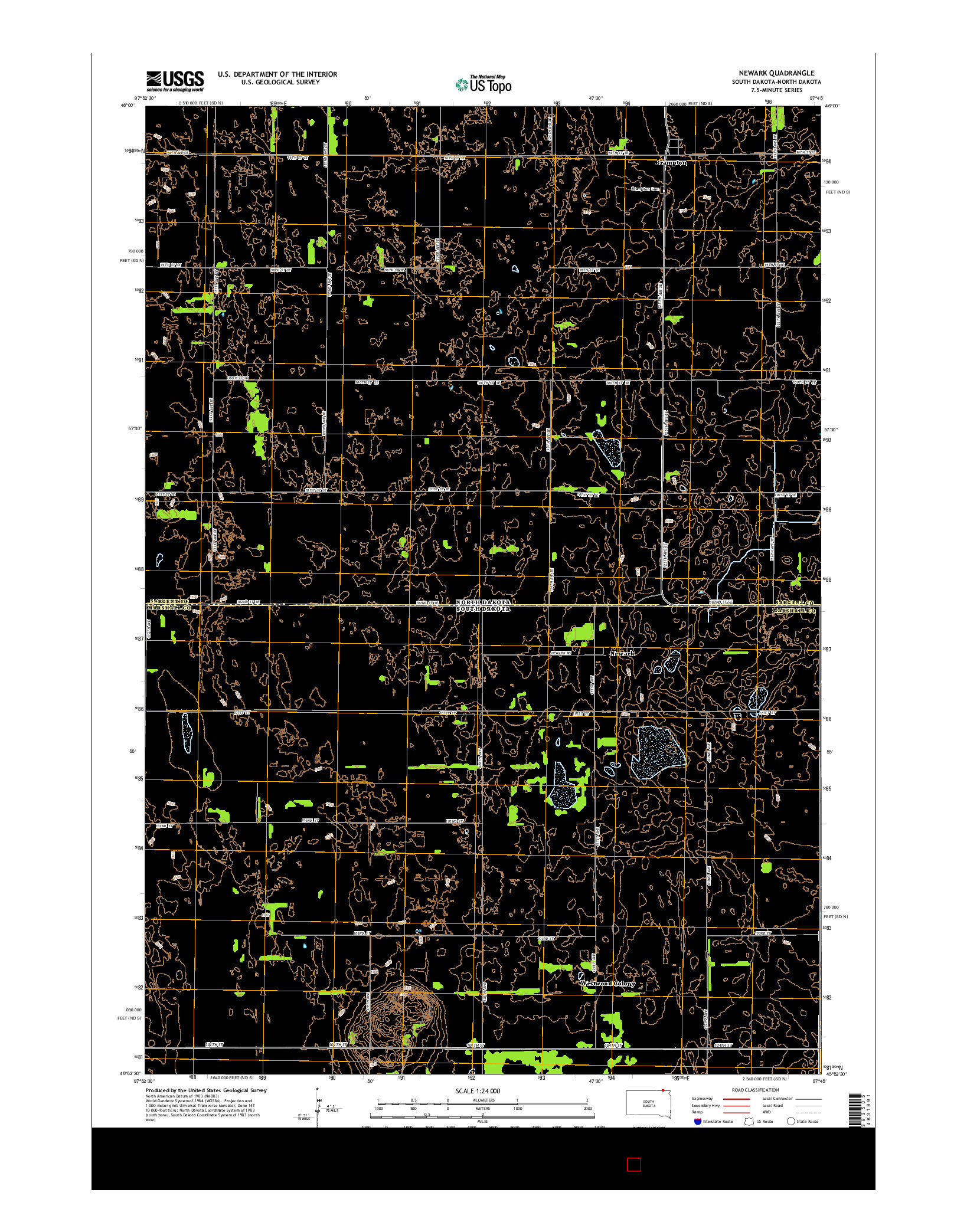 USGS US TOPO 7.5-MINUTE MAP FOR NEWARK, SD-ND 2015