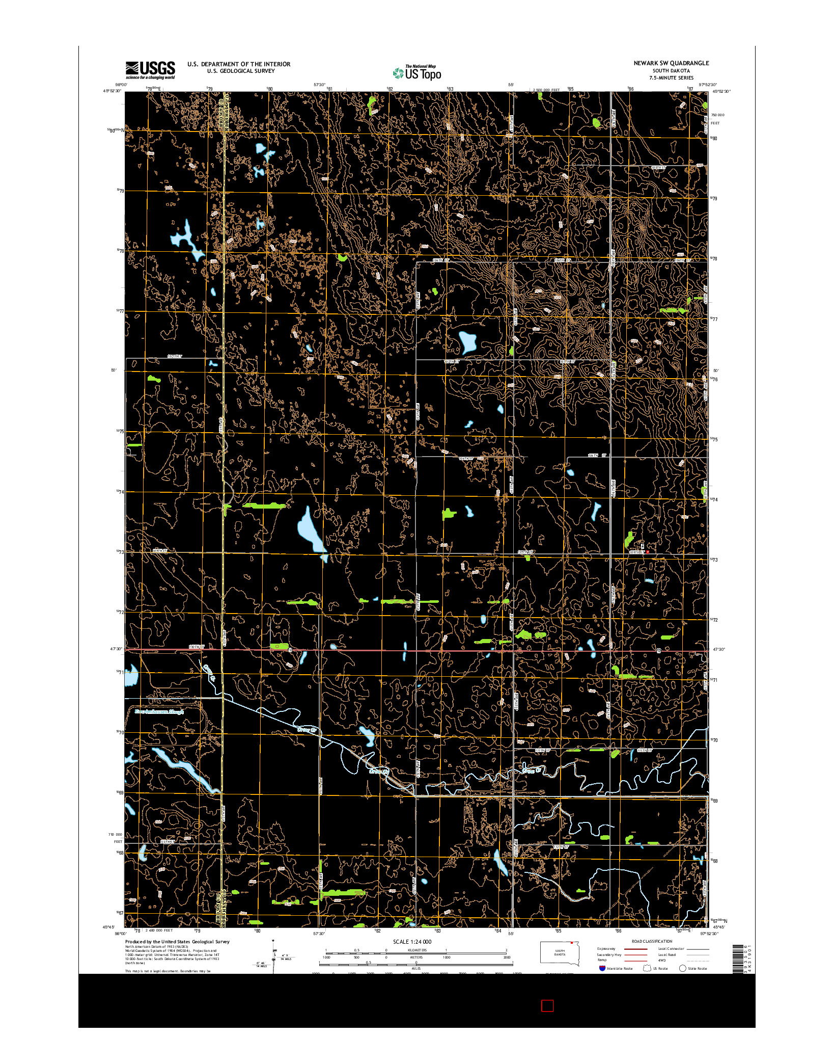 USGS US TOPO 7.5-MINUTE MAP FOR NEWARK SW, SD 2015