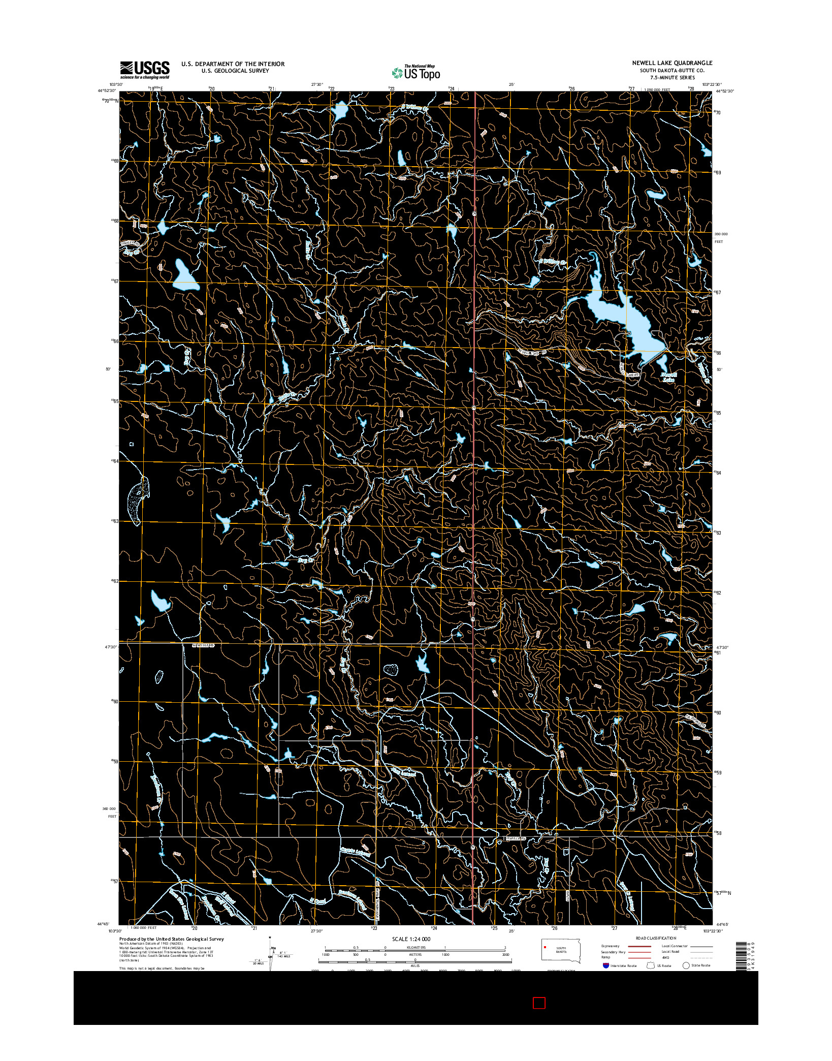 USGS US TOPO 7.5-MINUTE MAP FOR NEWELL LAKE, SD 2015