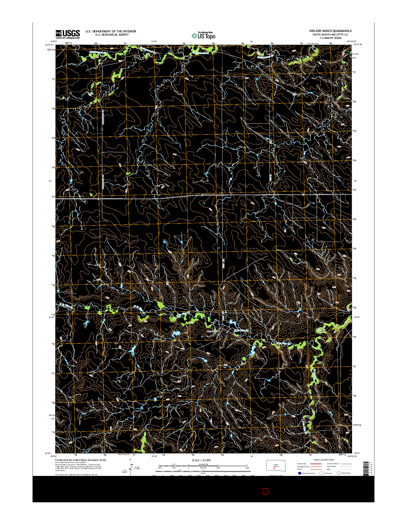 USGS US TOPO 7.5-MINUTE MAP FOR NIELSON RANCH, SD 2015