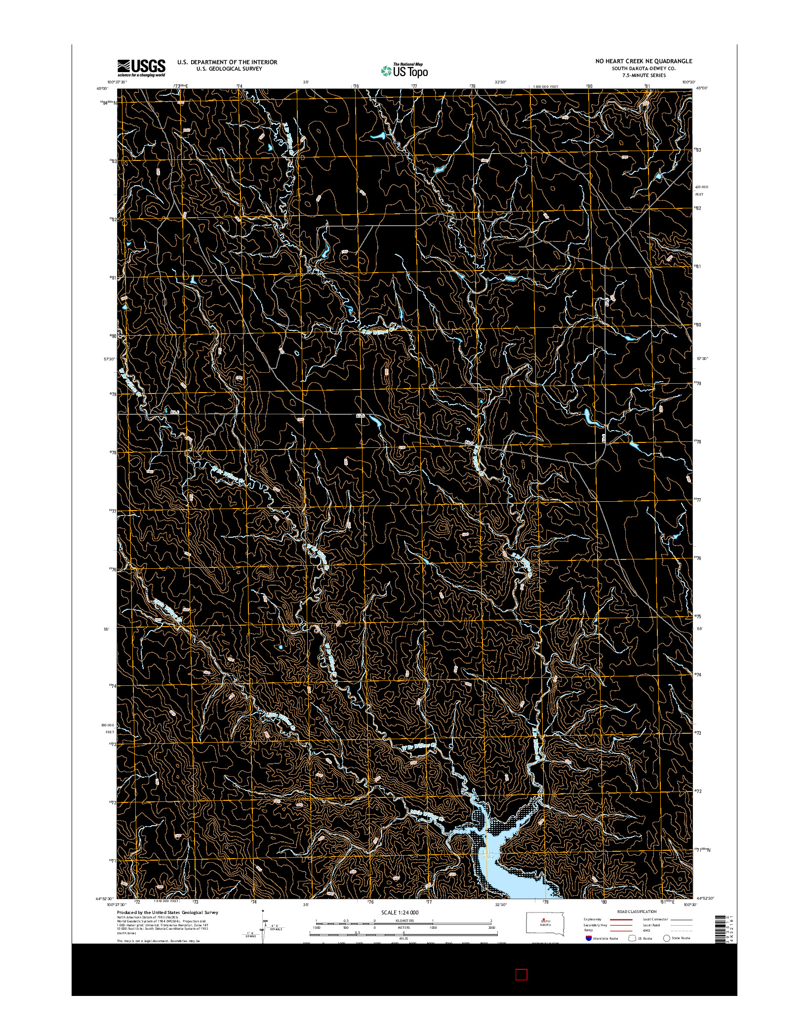 USGS US TOPO 7.5-MINUTE MAP FOR NO HEART CREEK NE, SD 2015
