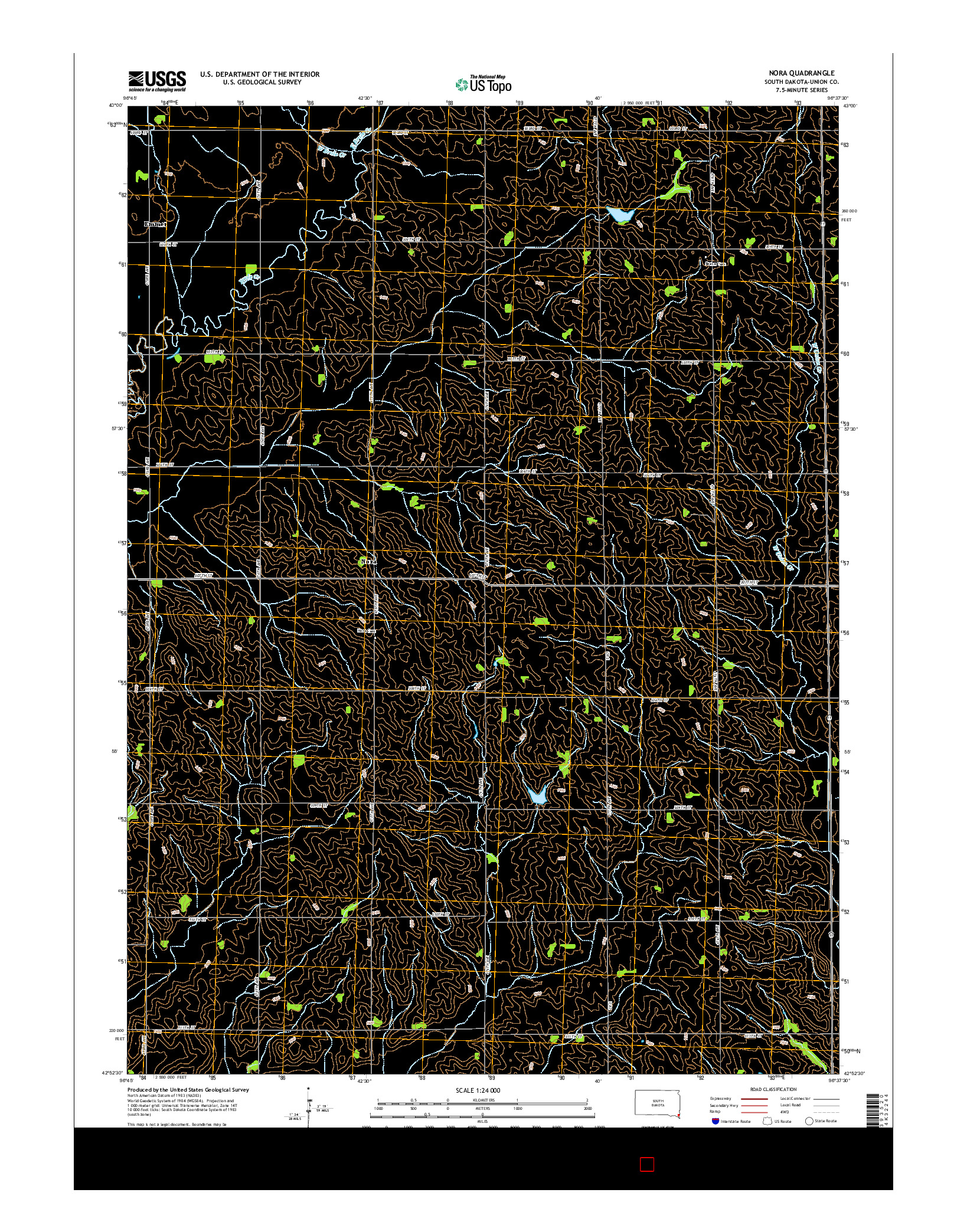 USGS US TOPO 7.5-MINUTE MAP FOR NORA, SD 2015