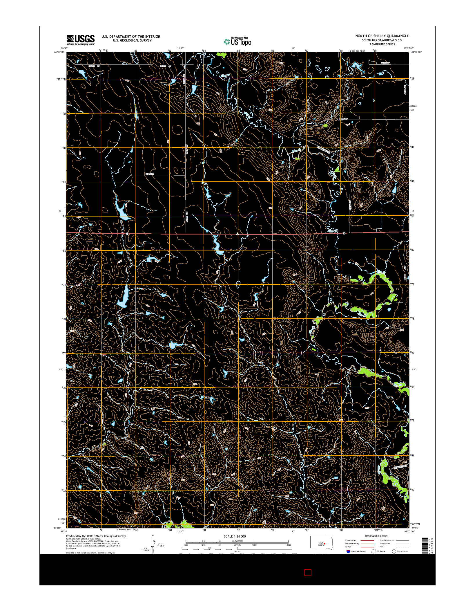 USGS US TOPO 7.5-MINUTE MAP FOR NORTH OF SHELBY, SD 2015