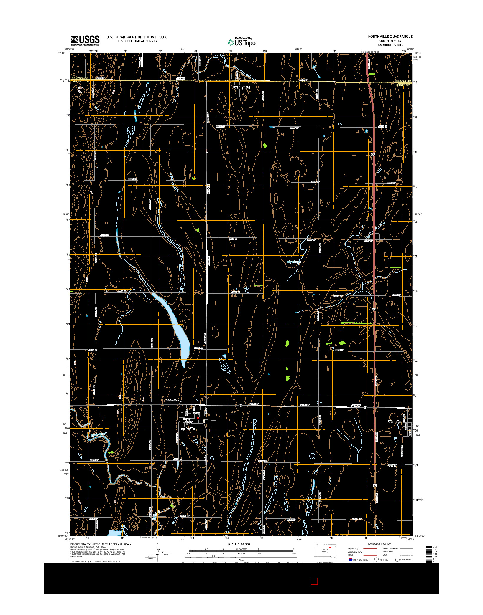 USGS US TOPO 7.5-MINUTE MAP FOR NORTHVILLE, SD 2015