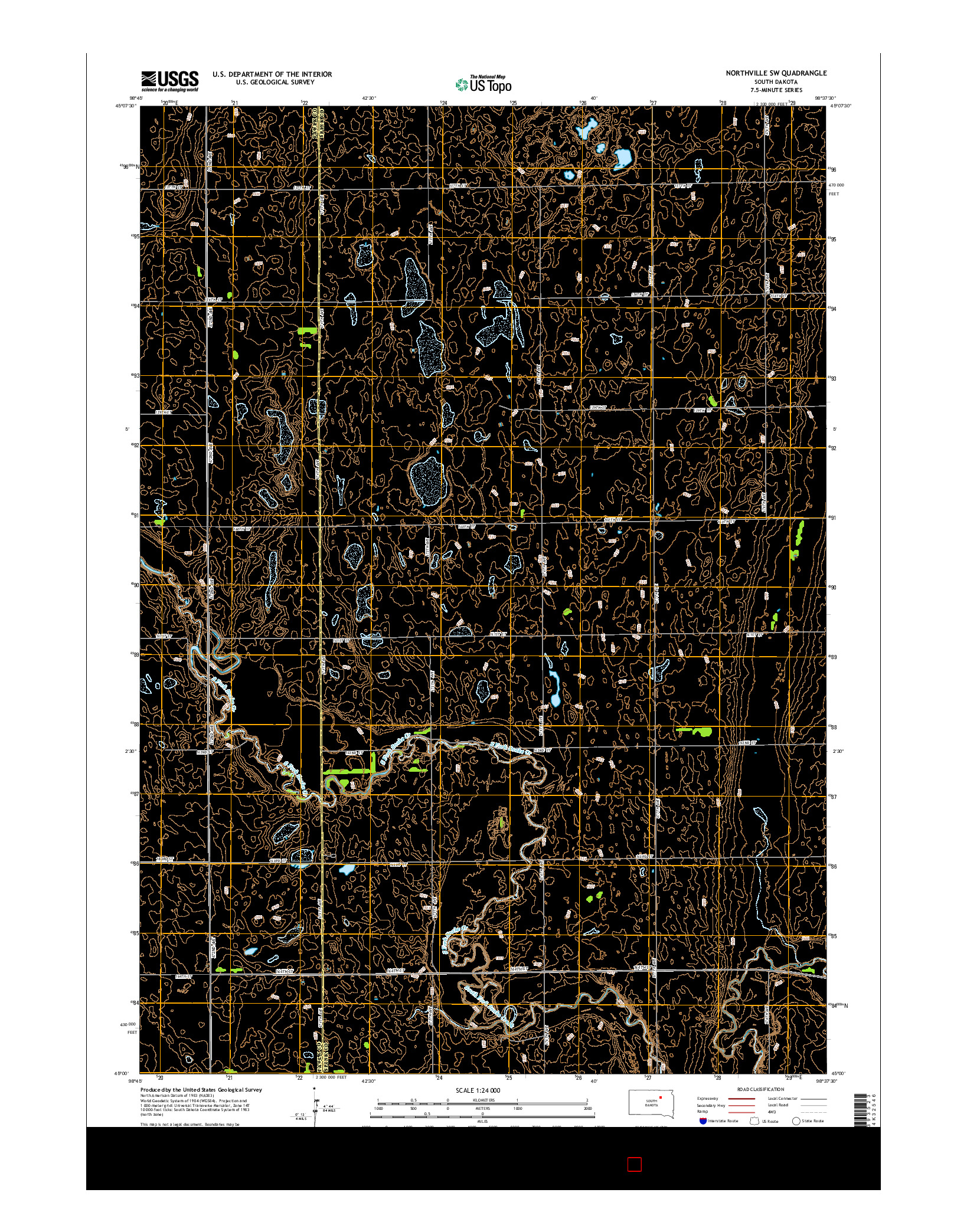 USGS US TOPO 7.5-MINUTE MAP FOR NORTHVILLE SW, SD 2015