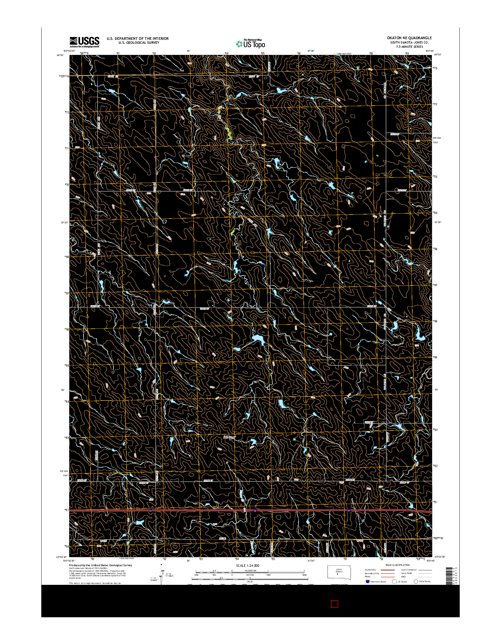 USGS US TOPO 7.5-MINUTE MAP FOR OKATON NE, SD 2015