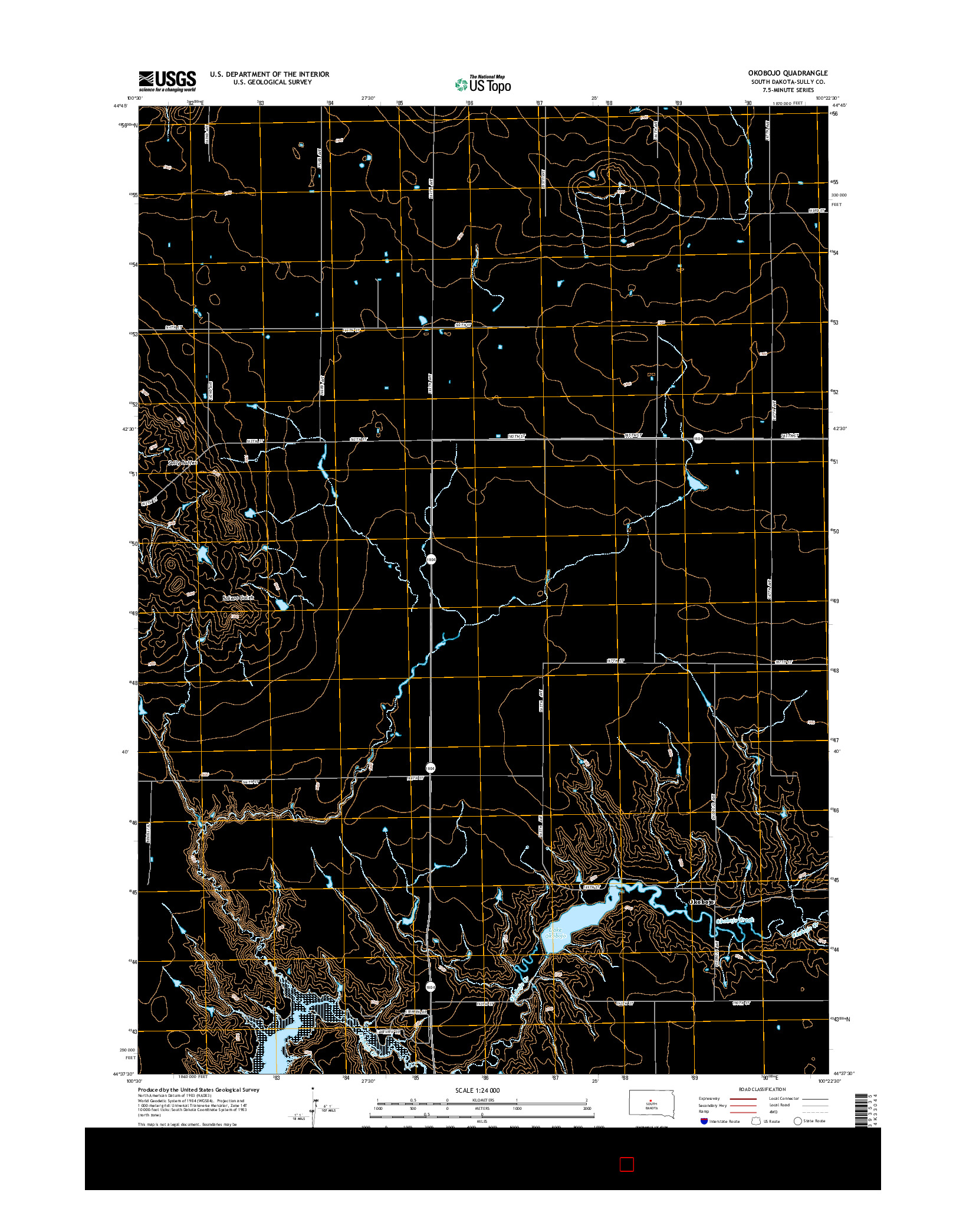 USGS US TOPO 7.5-MINUTE MAP FOR OKOBOJO, SD 2015