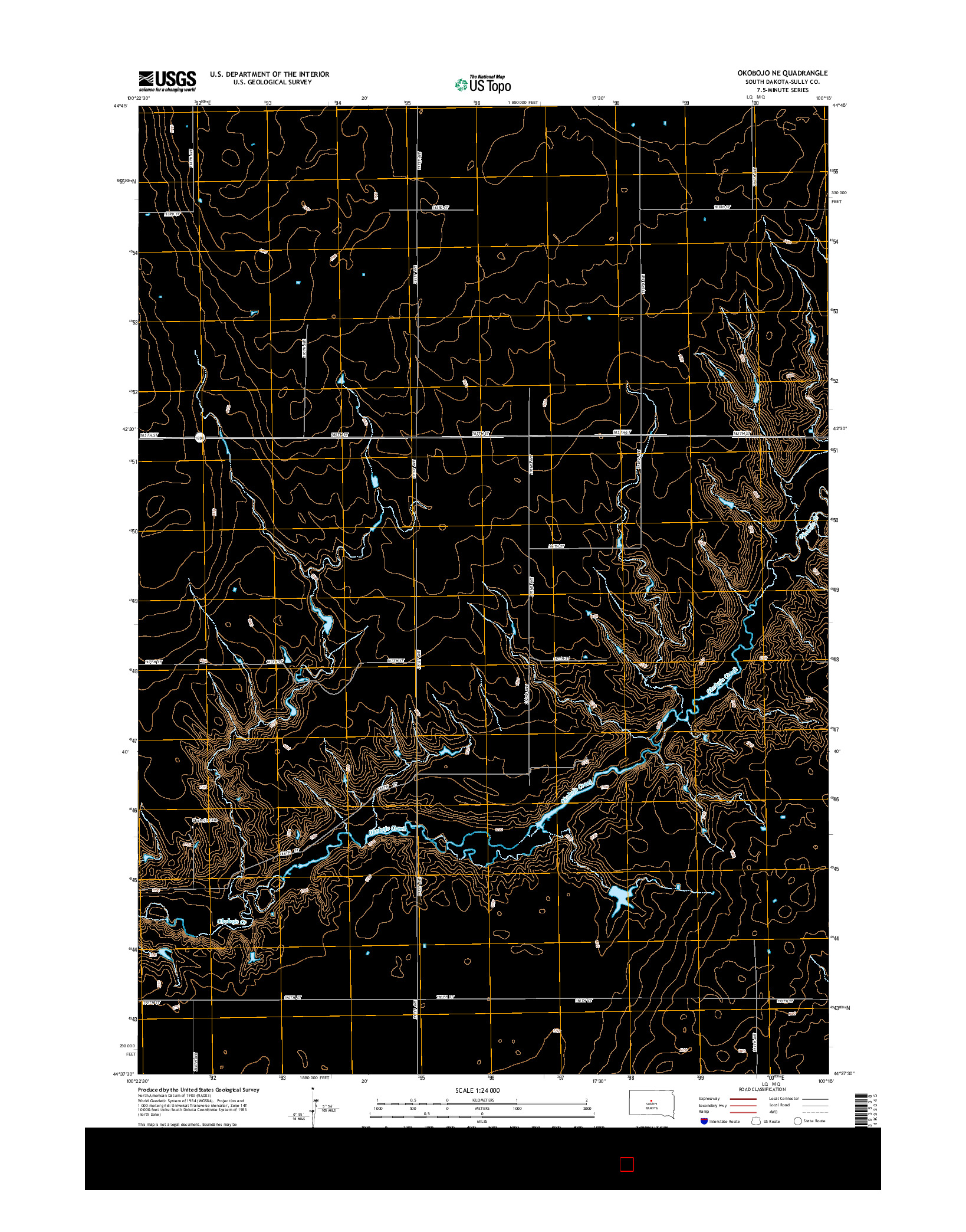 USGS US TOPO 7.5-MINUTE MAP FOR OKOBOJO NE, SD 2015
