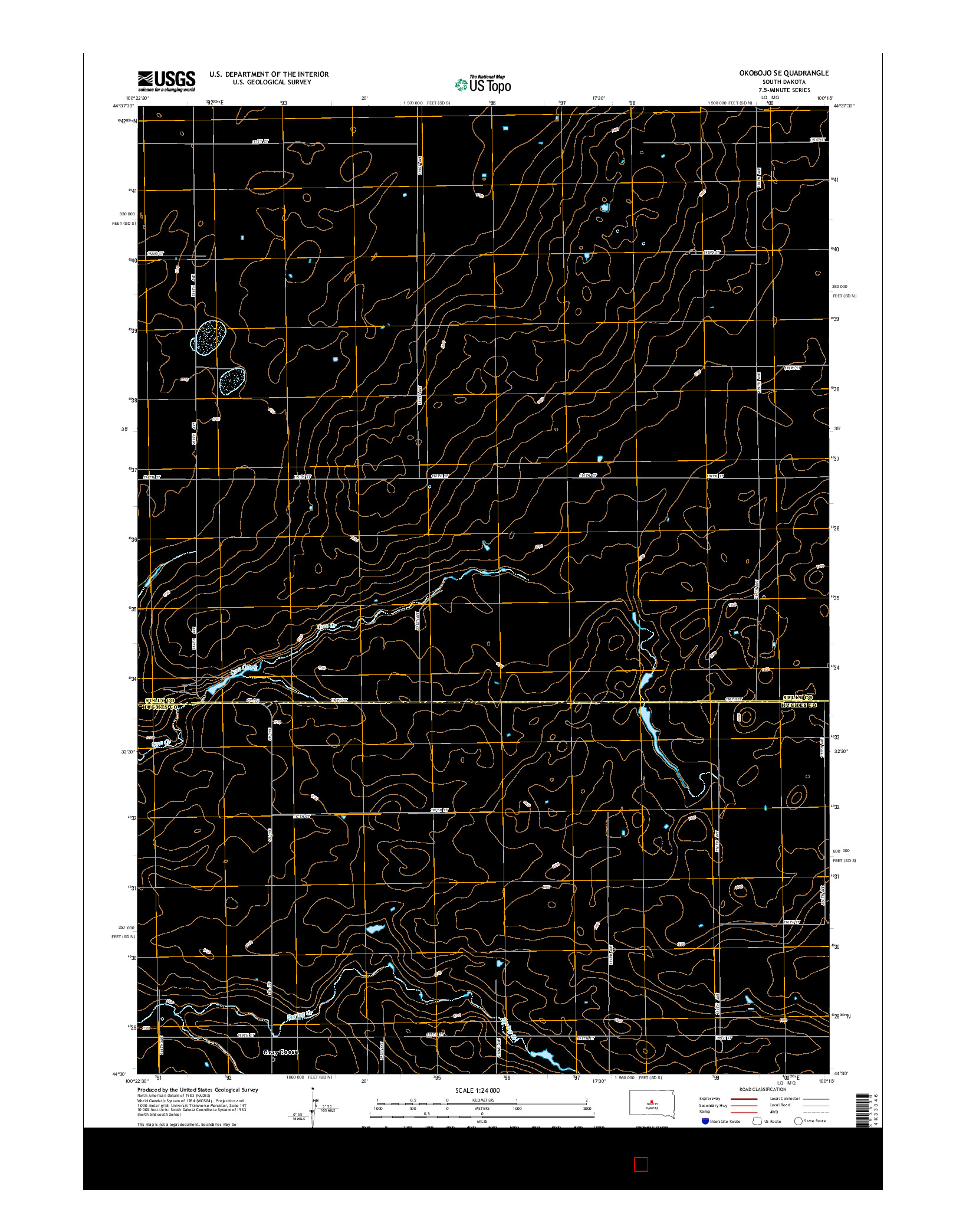 USGS US TOPO 7.5-MINUTE MAP FOR OKOBOJO SE, SD 2015