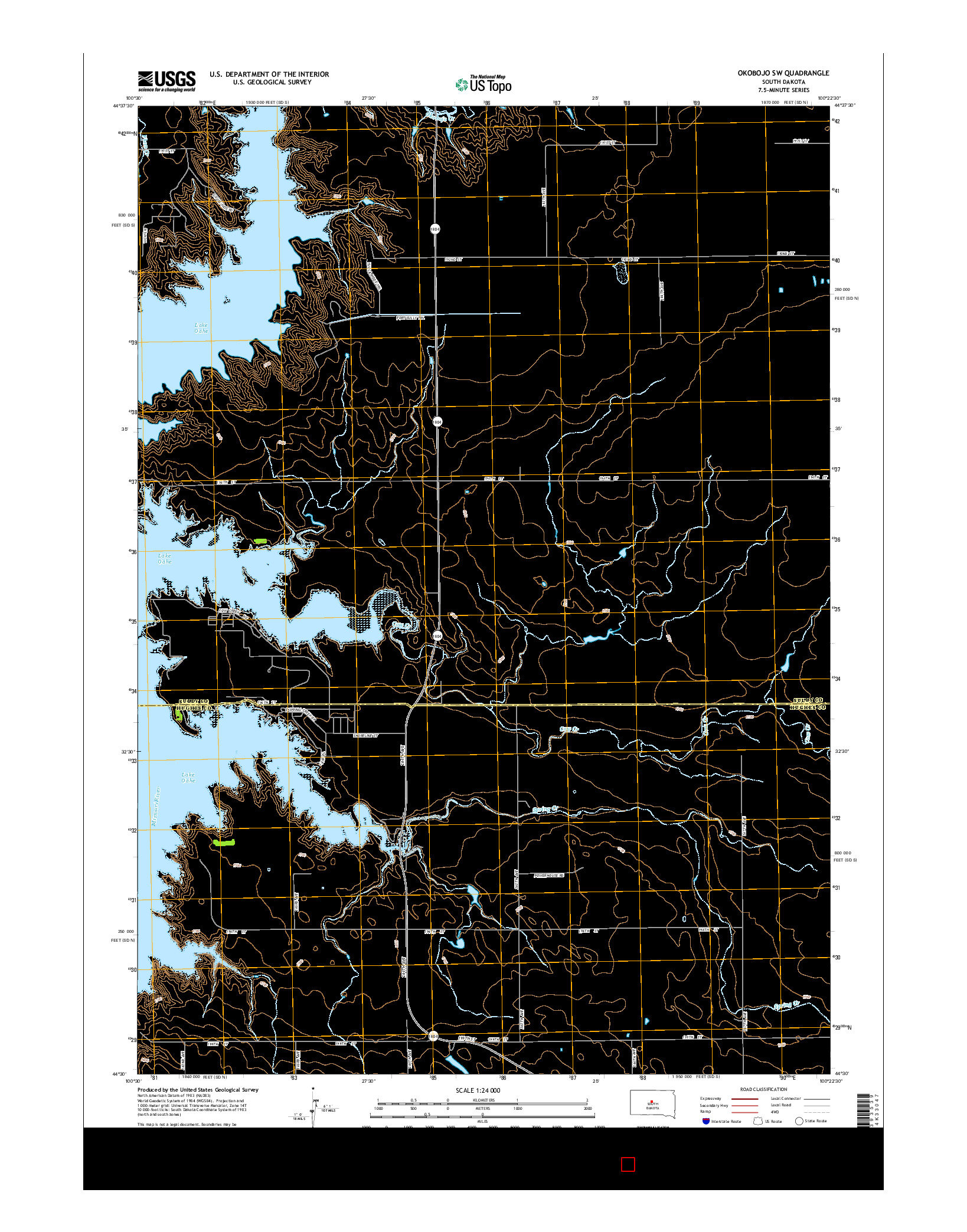 USGS US TOPO 7.5-MINUTE MAP FOR OKOBOJO SW, SD 2015