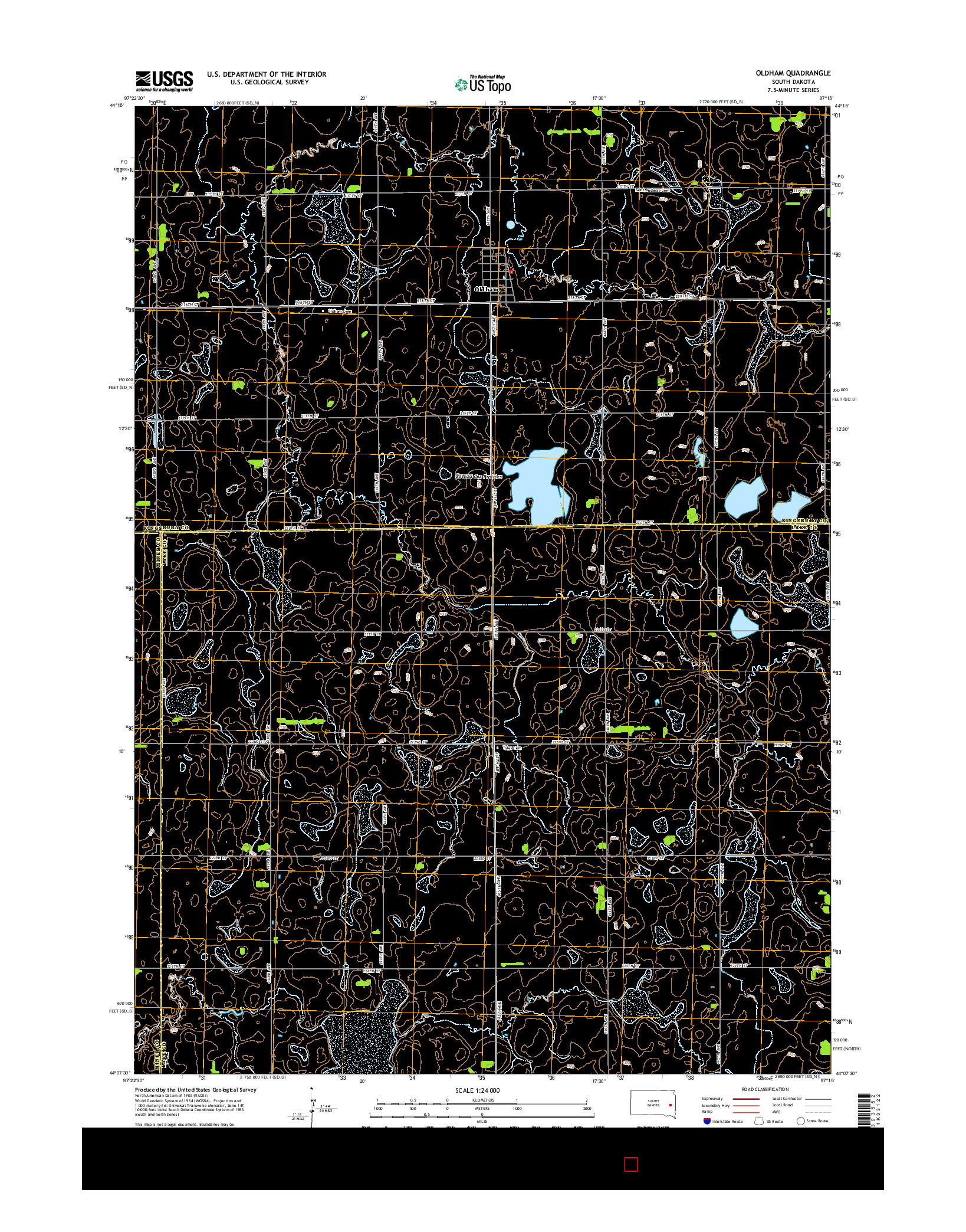 USGS US TOPO 7.5-MINUTE MAP FOR OLDHAM, SD 2015