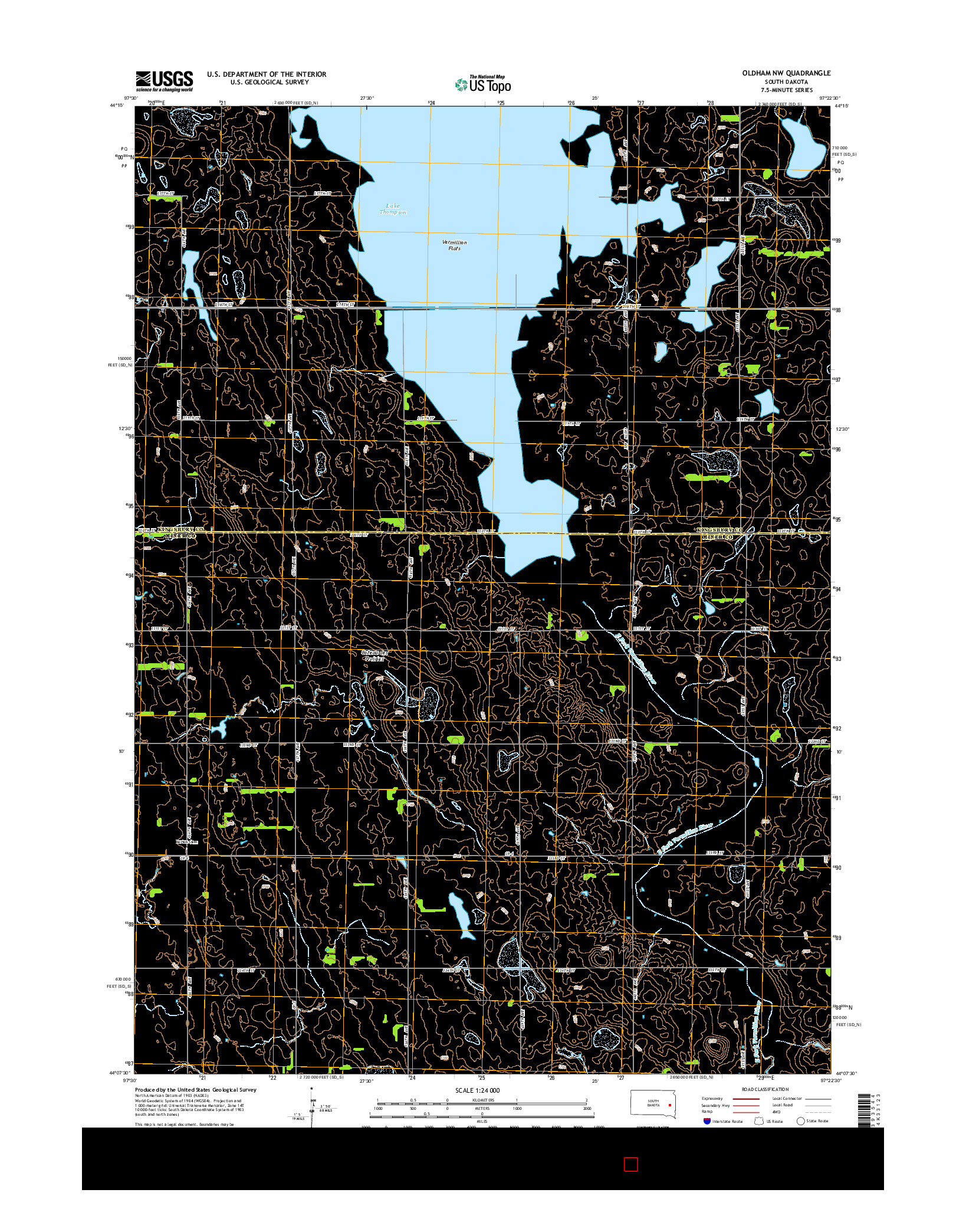 USGS US TOPO 7.5-MINUTE MAP FOR OLDHAM NW, SD 2015