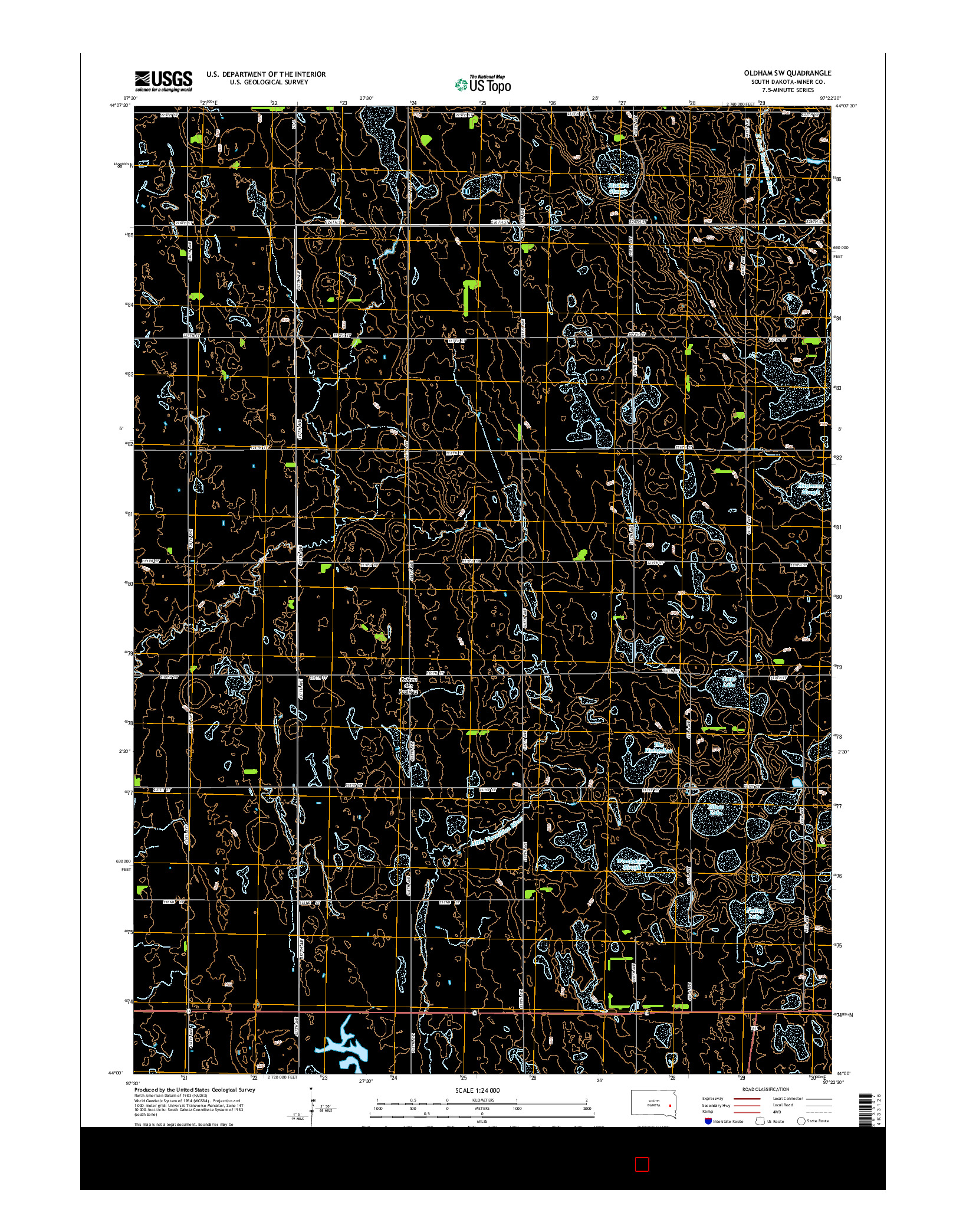 USGS US TOPO 7.5-MINUTE MAP FOR OLDHAM SW, SD 2015