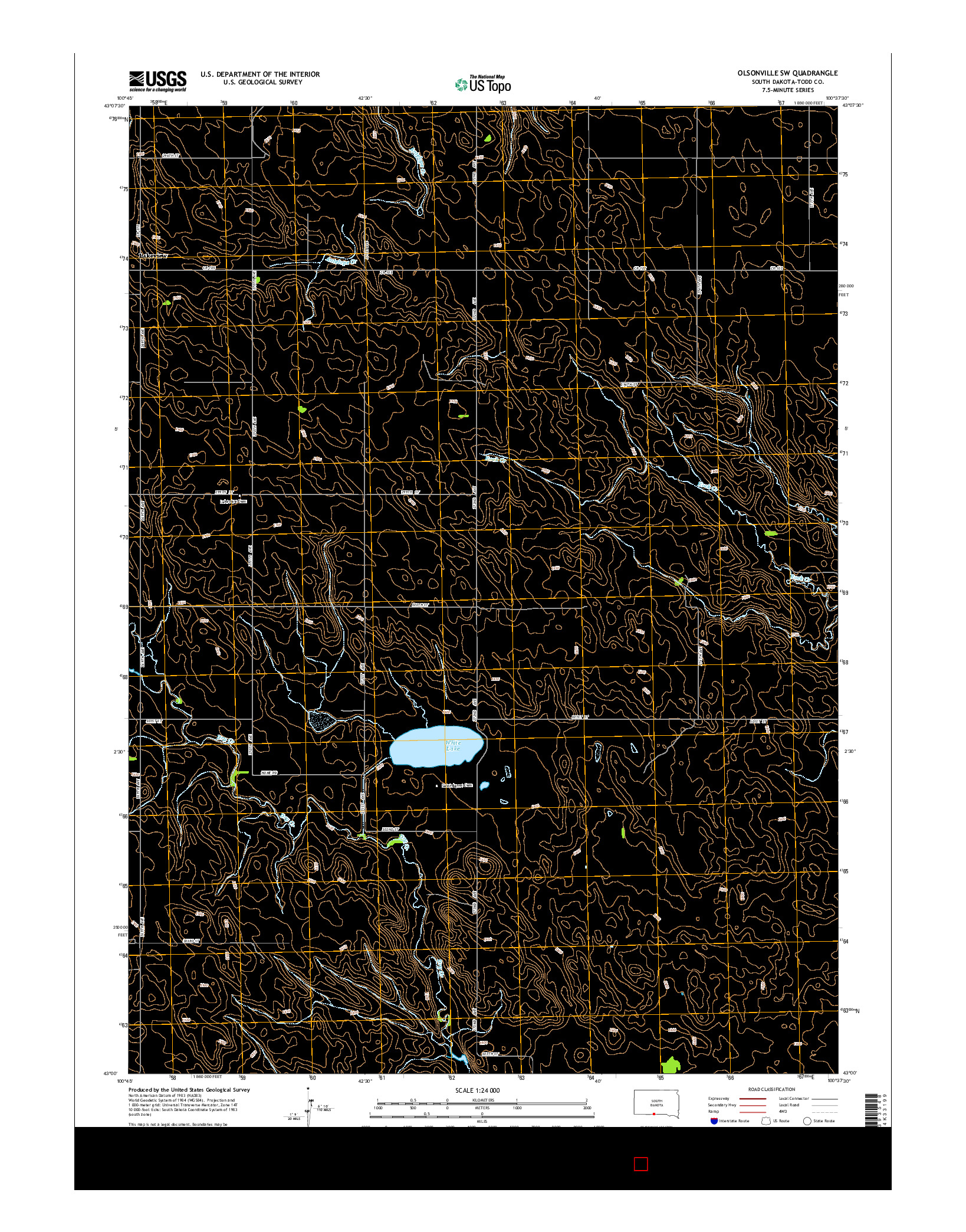USGS US TOPO 7.5-MINUTE MAP FOR OLSONVILLE SW, SD 2015