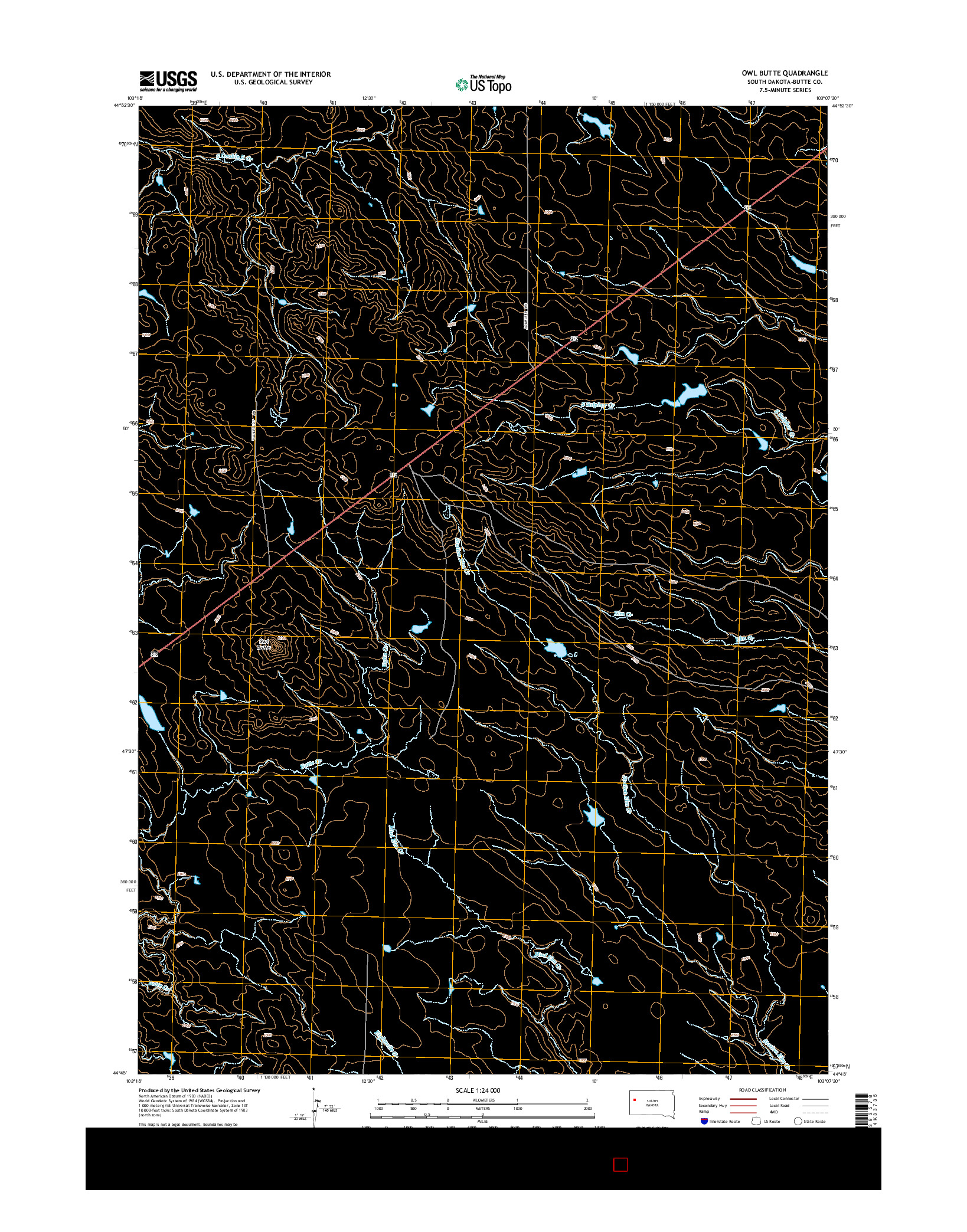 USGS US TOPO 7.5-MINUTE MAP FOR OWL BUTTE, SD 2015