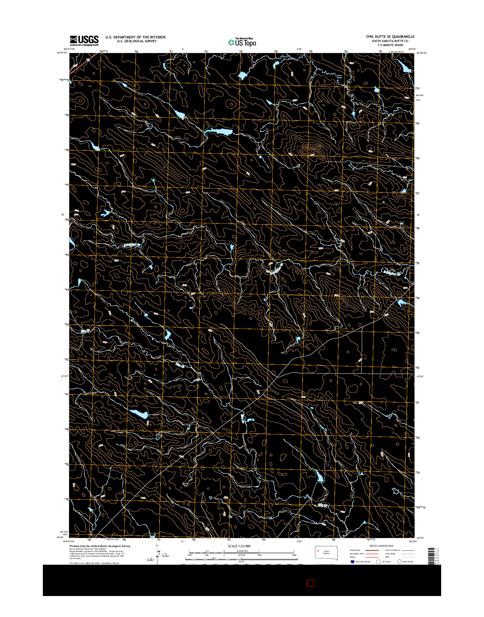 USGS US TOPO 7.5-MINUTE MAP FOR OWL BUTTE SE, SD 2015