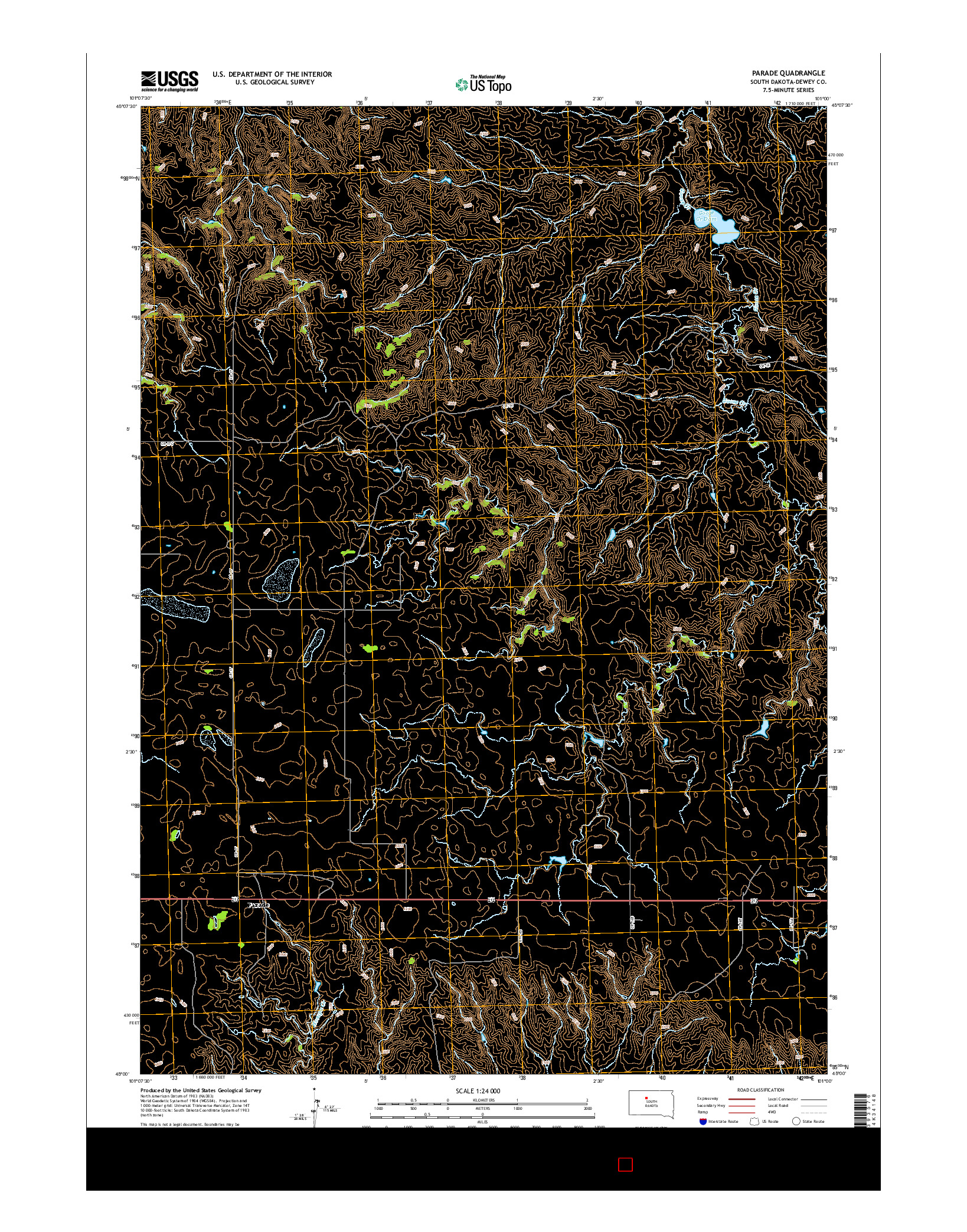USGS US TOPO 7.5-MINUTE MAP FOR PARADE, SD 2015