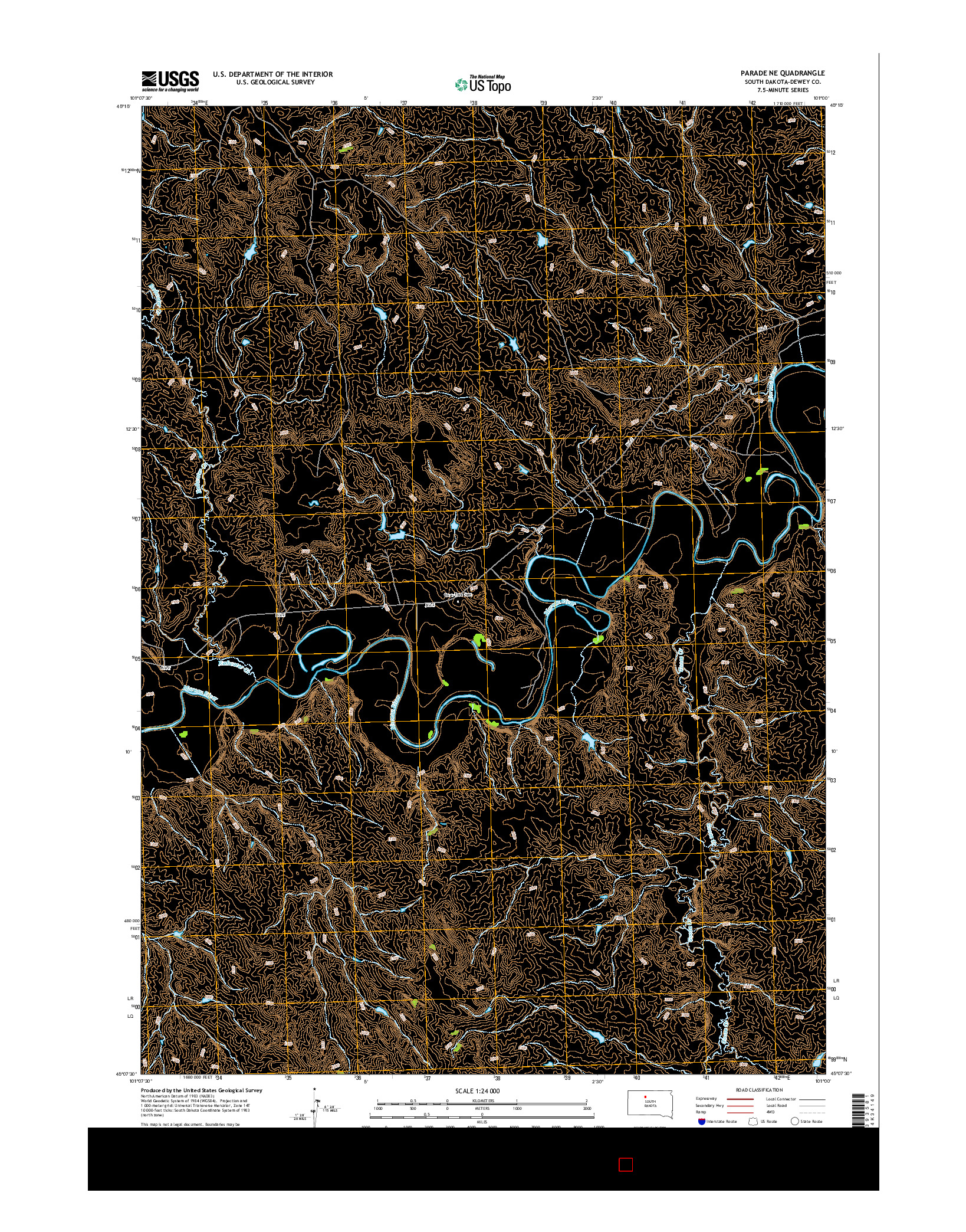 USGS US TOPO 7.5-MINUTE MAP FOR PARADE NE, SD 2015