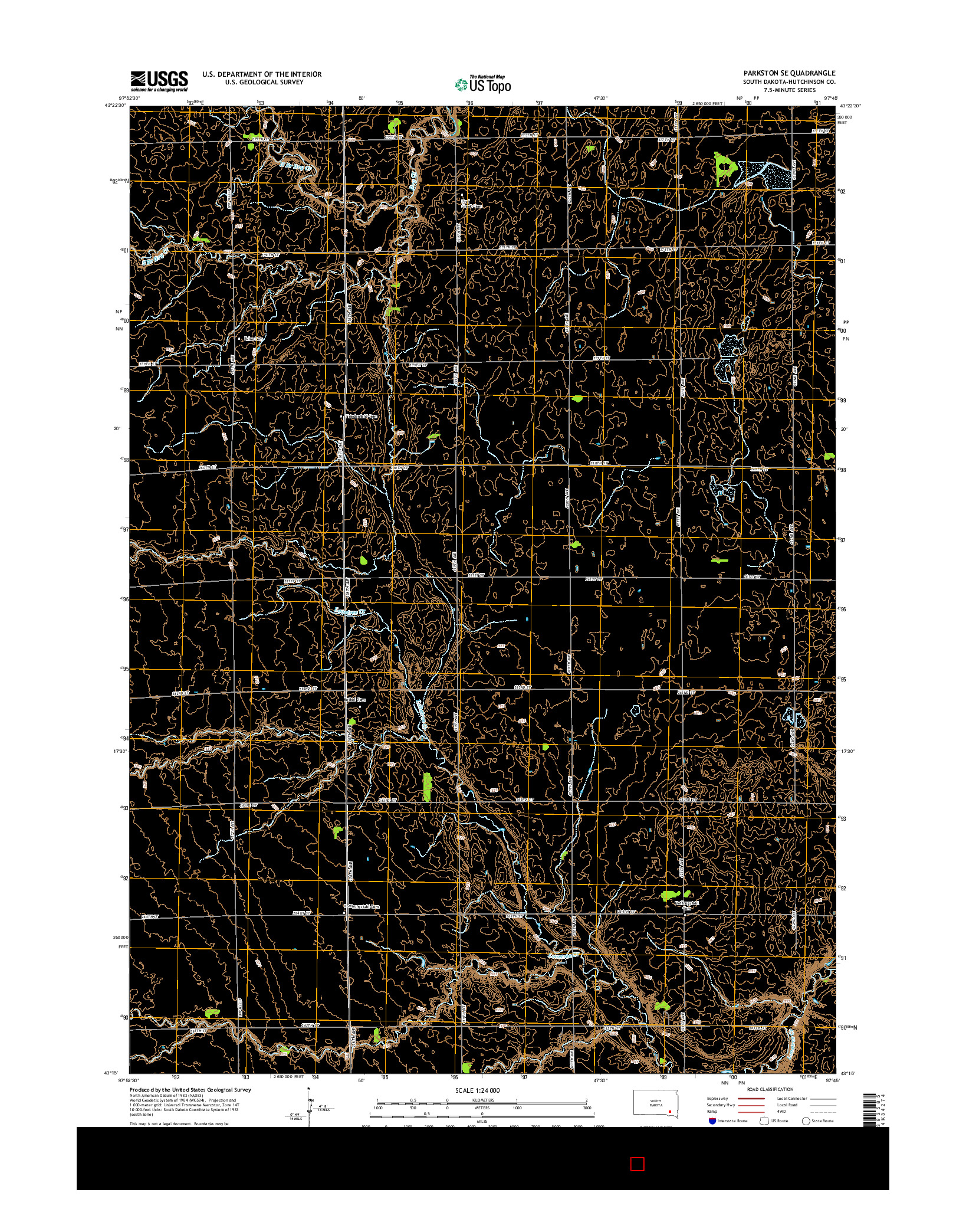 USGS US TOPO 7.5-MINUTE MAP FOR PARKSTON SE, SD 2015
