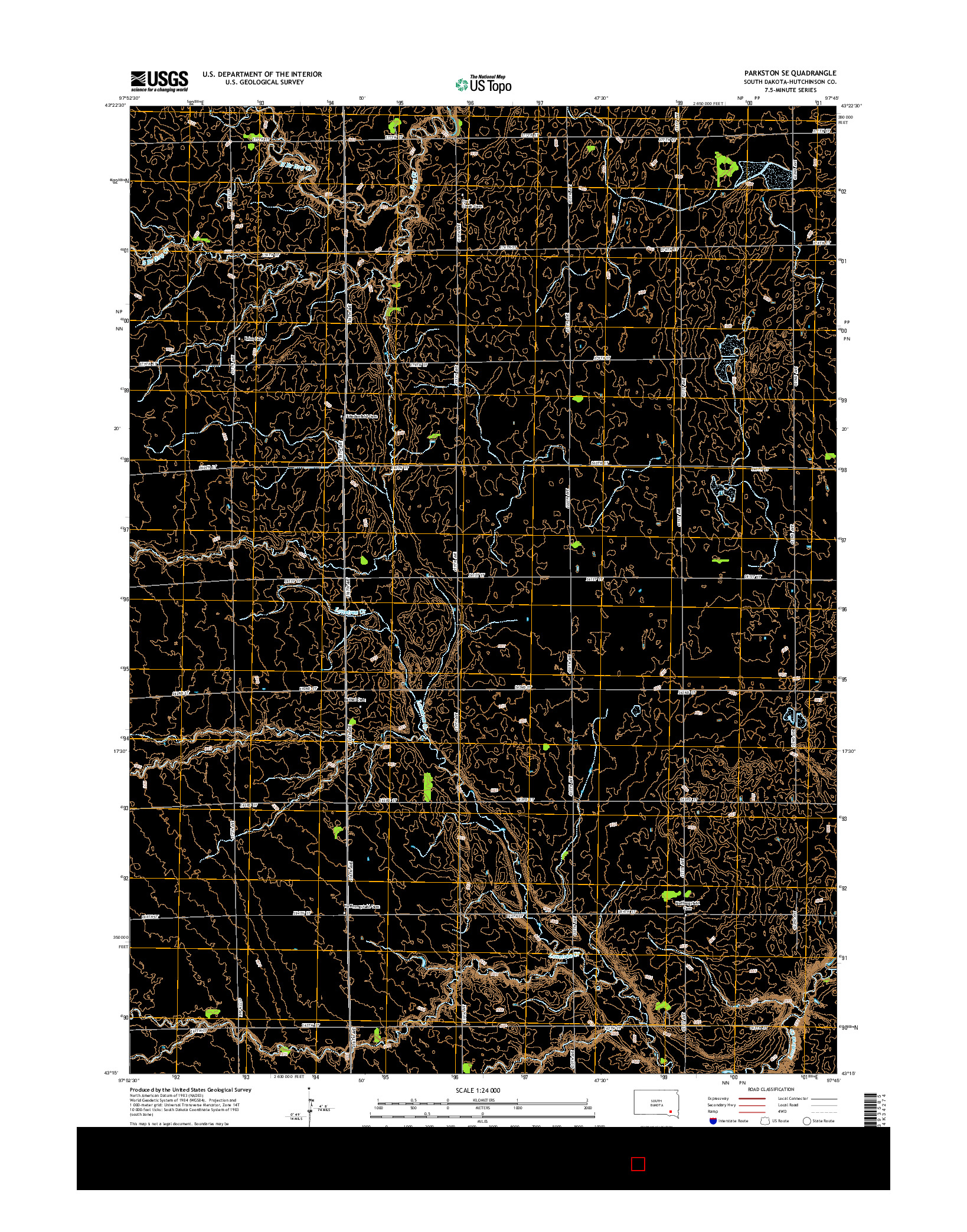 USGS US TOPO 7.5-MINUTE MAP FOR PARKSTON SE, SD 2015